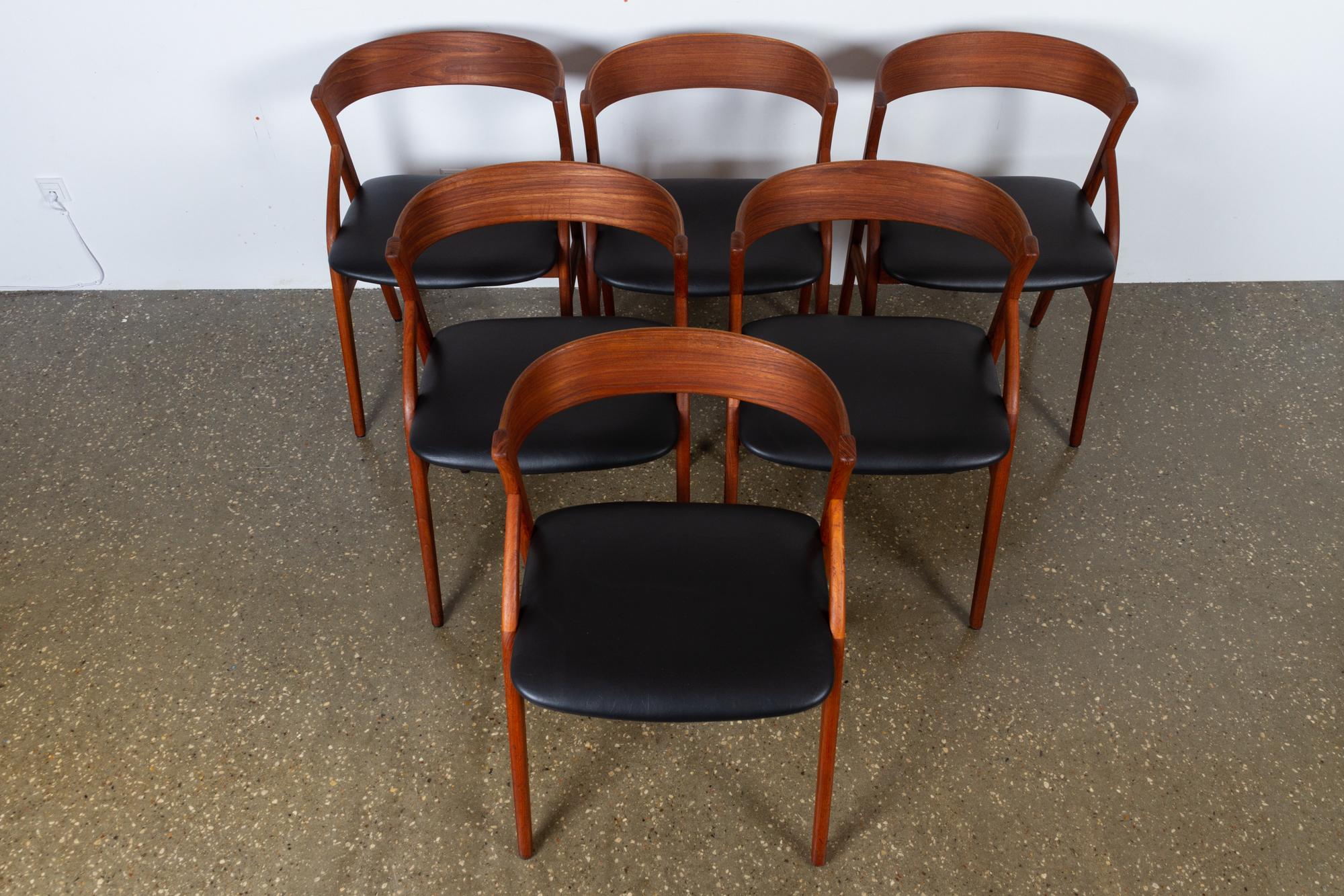 Mid-Century Modern Vintage Danish Teak Dining Chairs 1960s Set of 6