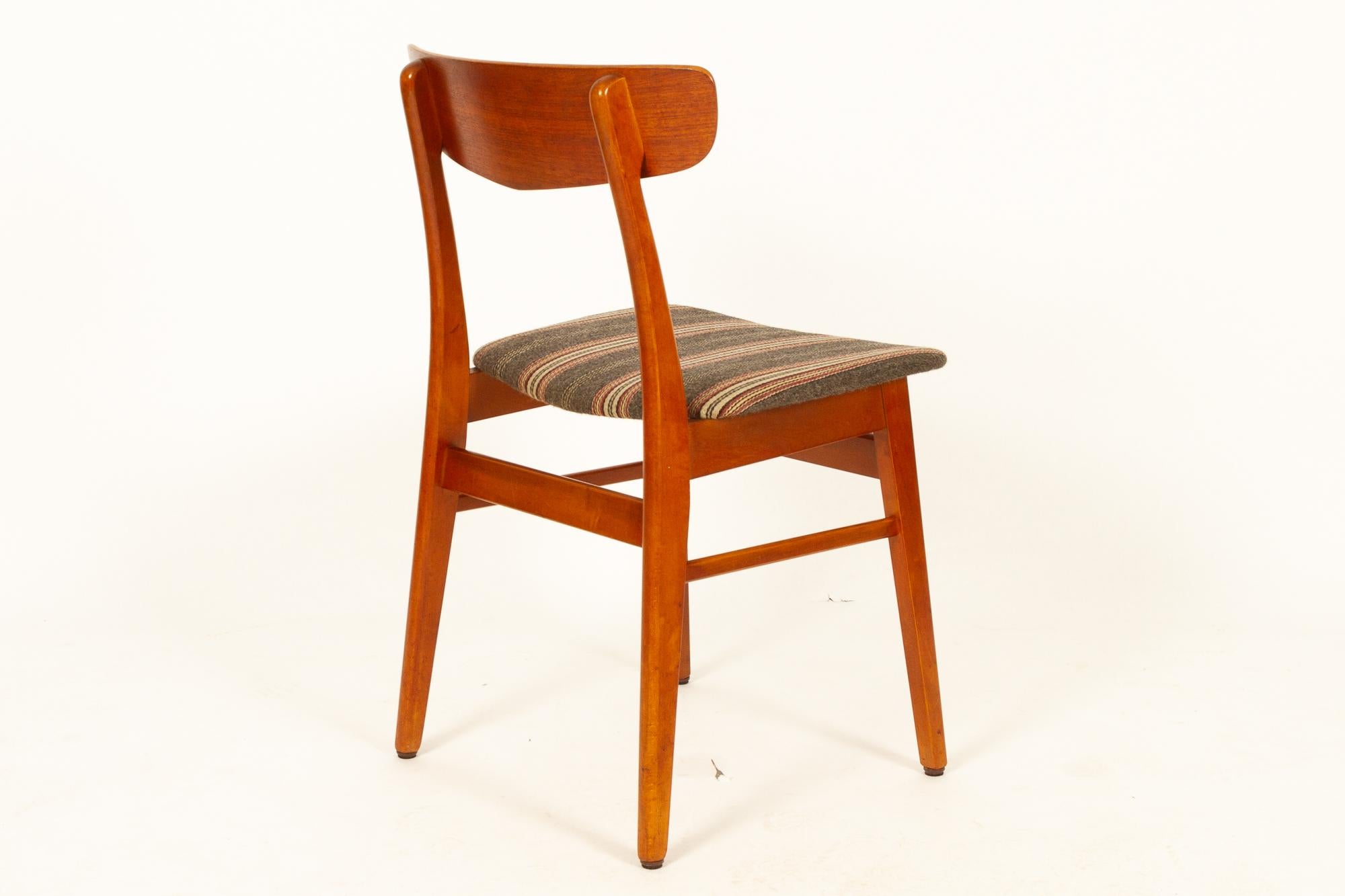Vintage Danish Teak Dining Chairs 1960s Set of 6 In Good Condition In Asaa, DK