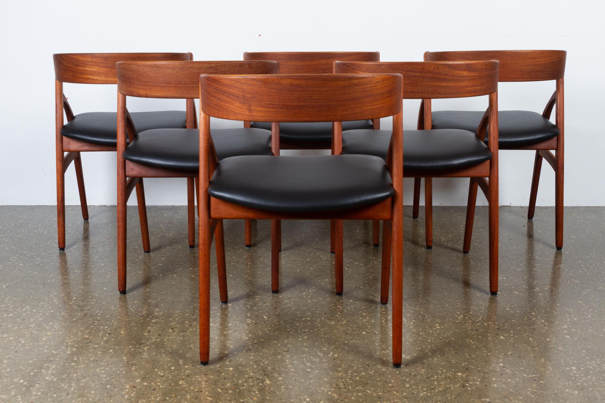 Mid-20th Century Vintage Danish Teak Dining Chairs 1960s Set of 6