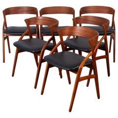Retro Danish Teak Dining Chairs 1960s Set of 6