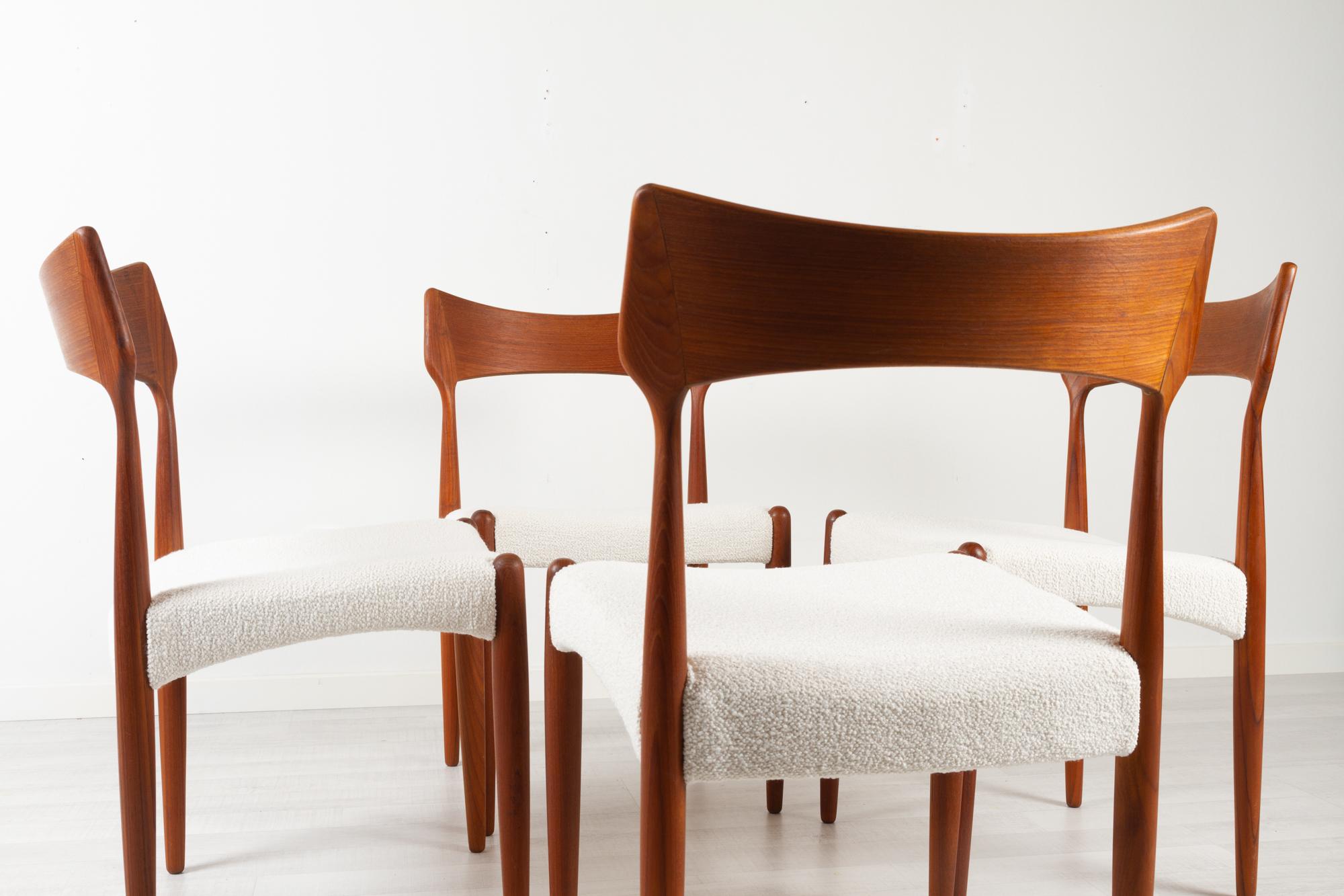 Vintage Danish Teak Dining Chairs by Bernhard Pedersen & Søn 1960s, Set of 4 2