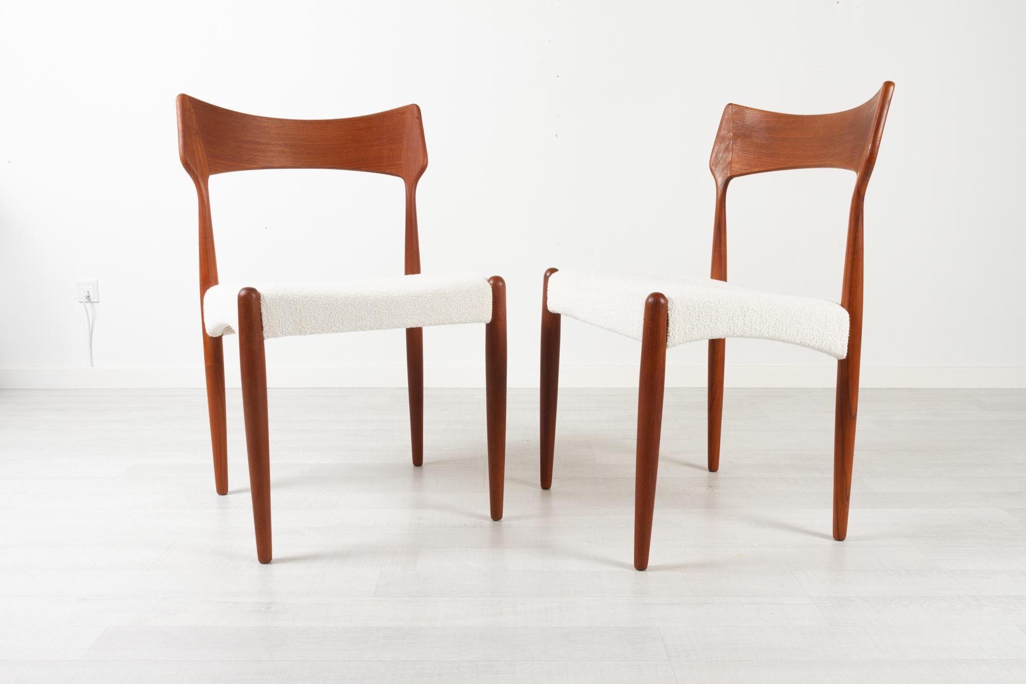 Vintage Danish Teak Dining Chairs by Bernhard Pedersen & Søn 1960s, Set of 4 3