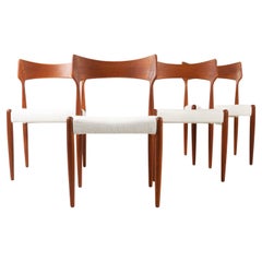 Vintage Danish Teak Dining Chairs by Bernhard Pedersen & Søn 1960s, Set of 4