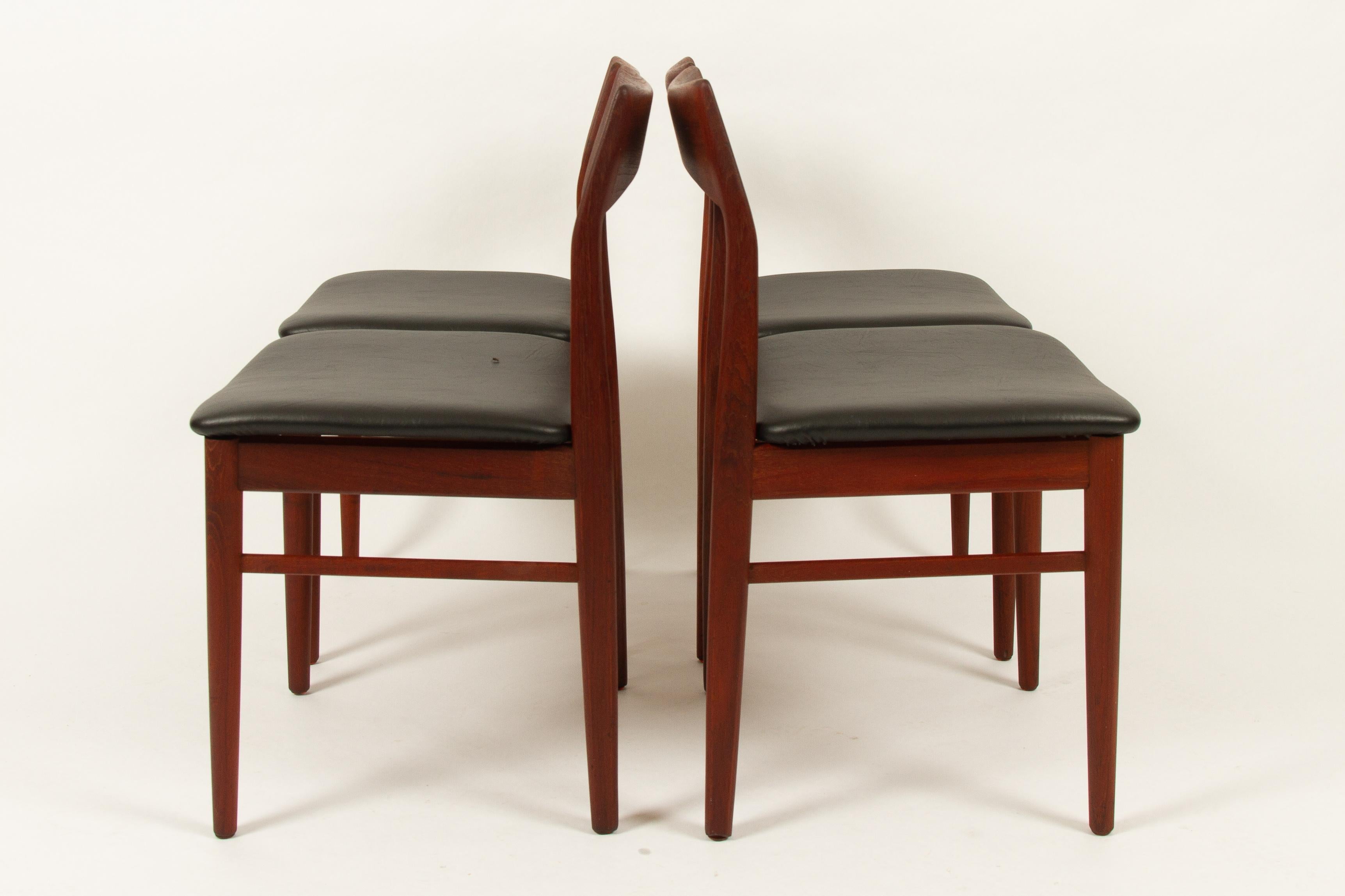 Mid-20th Century Vintage Danish Teak Dining Chairs by Henning Kjærnulf by Vejle Møbler, 1960s