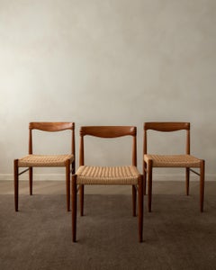 Vintage Danish Teak Dining Chairs by H.W. Klein for Bramin, 1960s, Set of 3