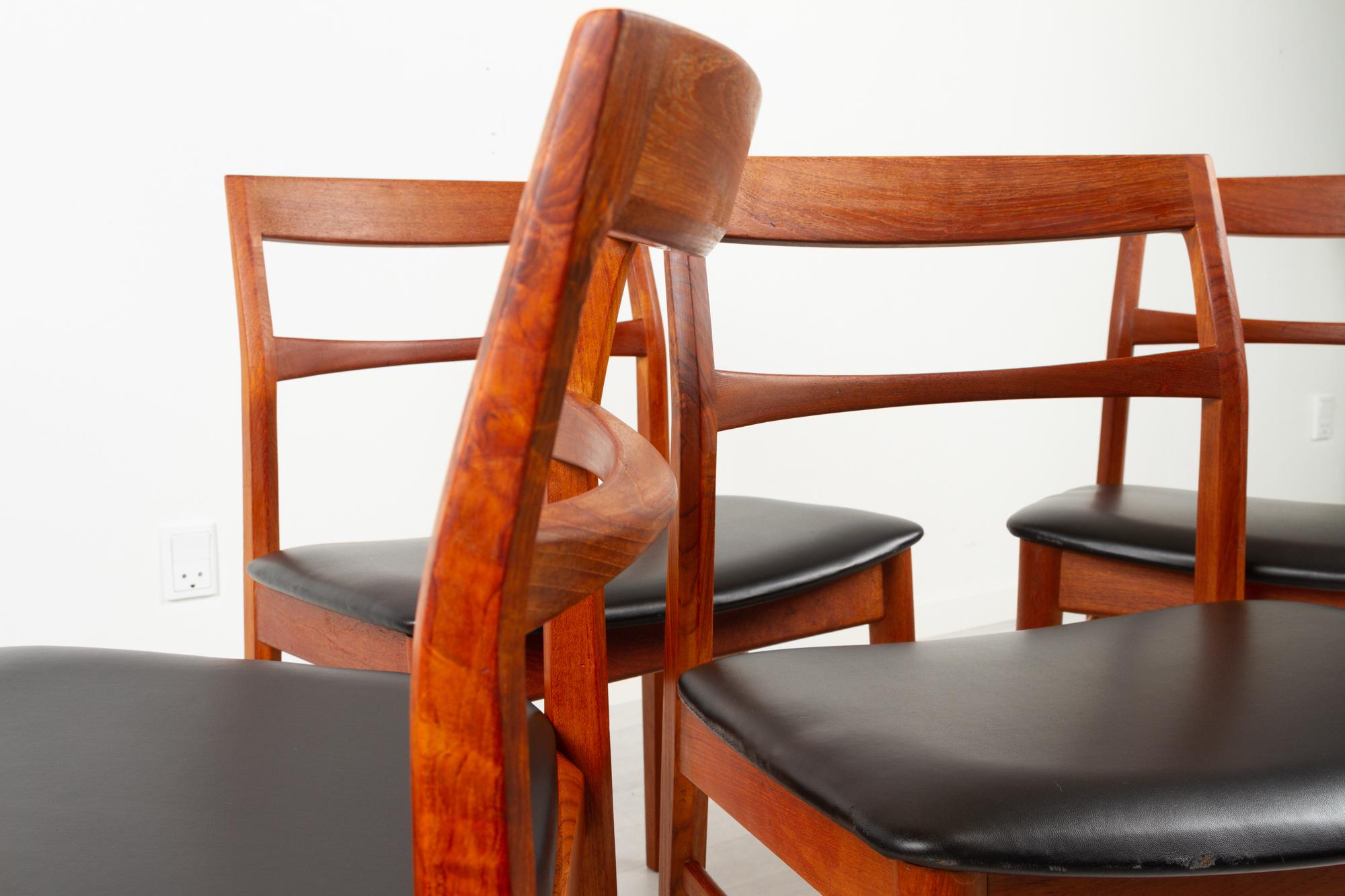 Vintage Danish Teak Dining Chairs by Kjærnulf for Vejle Møbelfabrik, 1960s For Sale 4
