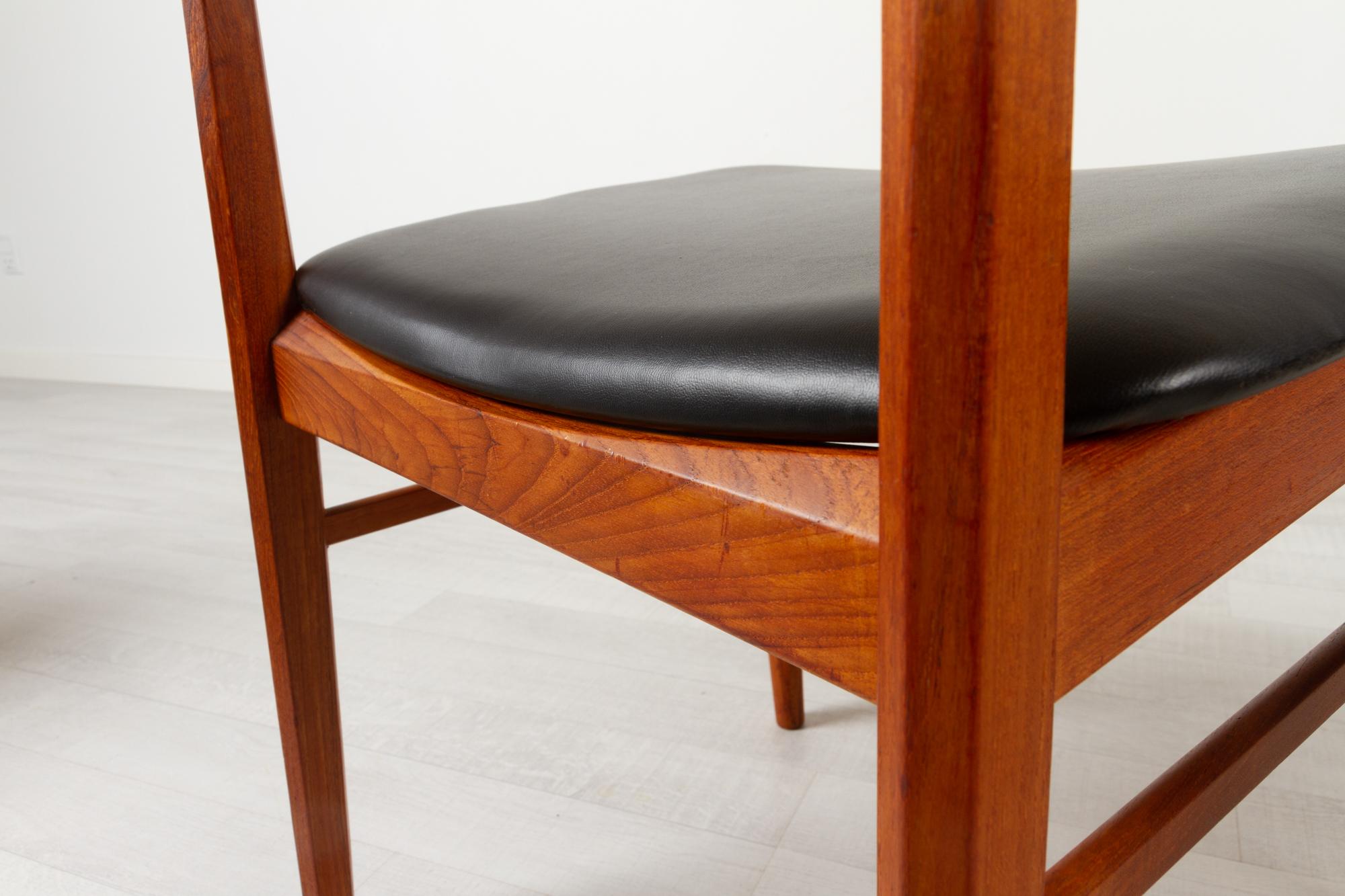 Vintage Danish Teak Dining Chairs by Kjærnulf for Vejle Møbelfabrik, 1960s For Sale 6
