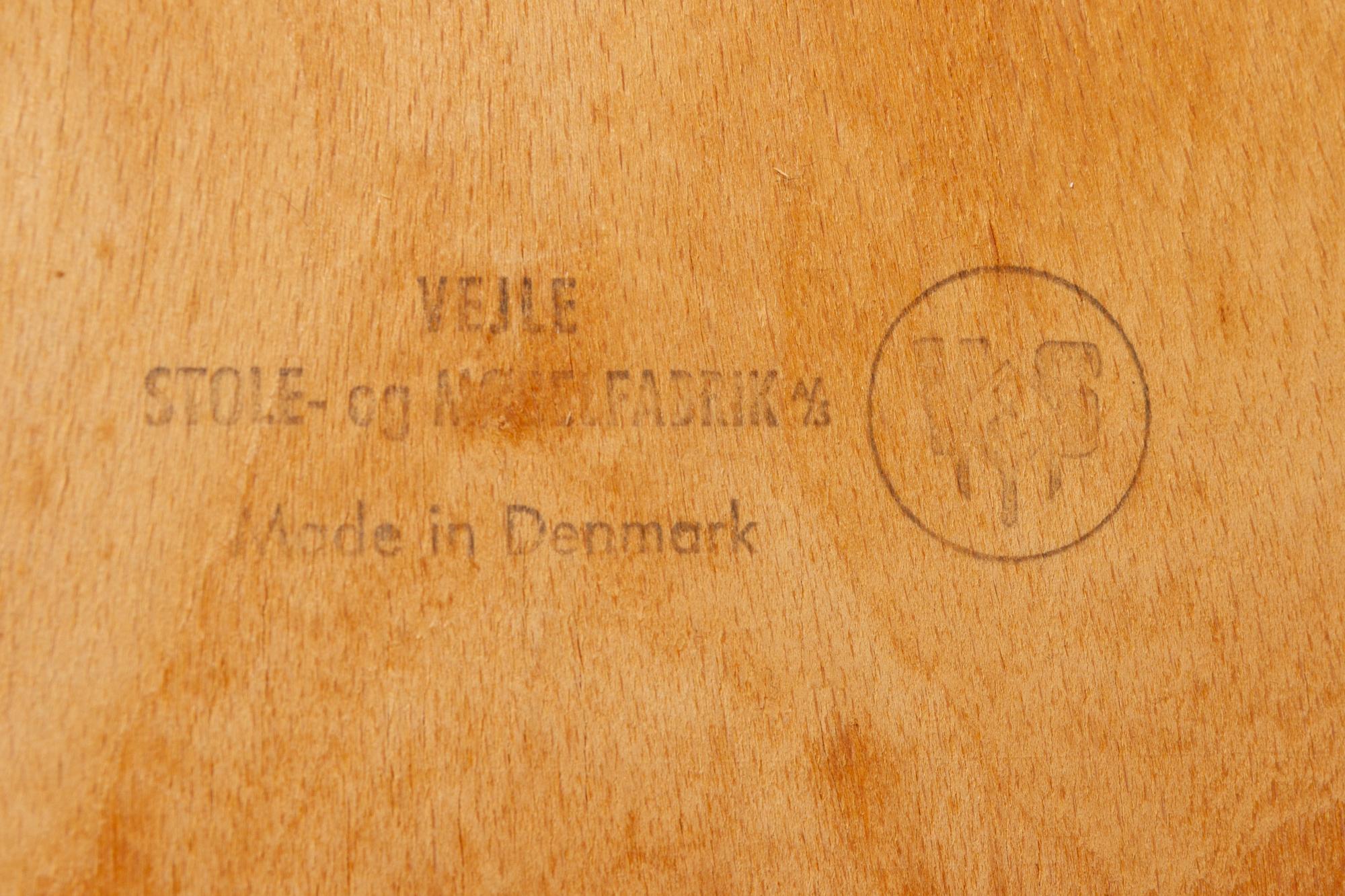 Vintage Danish Teak Dining Chairs by Kjærnulf for Vejle Møbelfabrik, 1960s For Sale 12