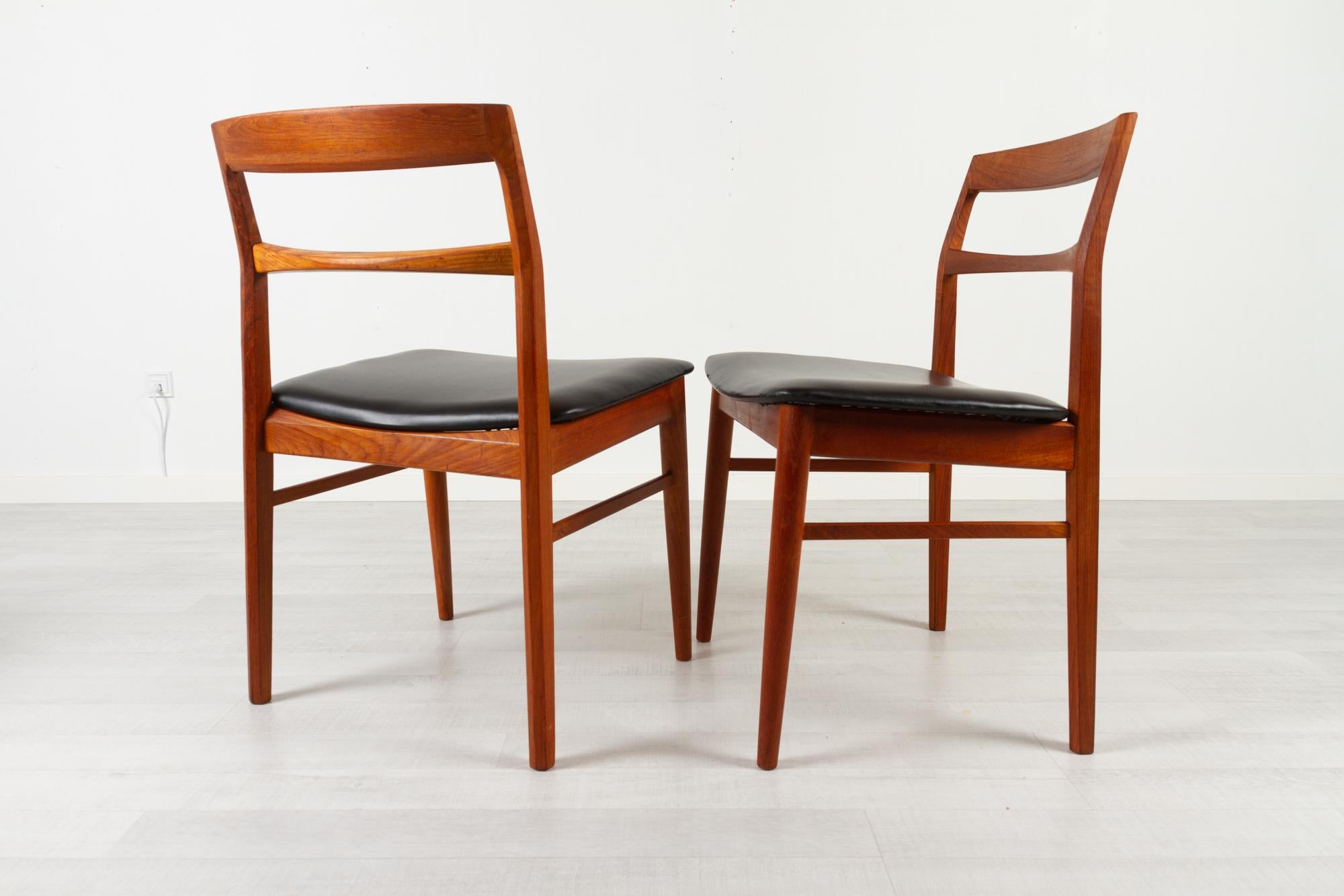 Vintage Danish Teak Dining Chairs by Kjærnulf for Vejle Møbelfabrik, 1960s For Sale 3