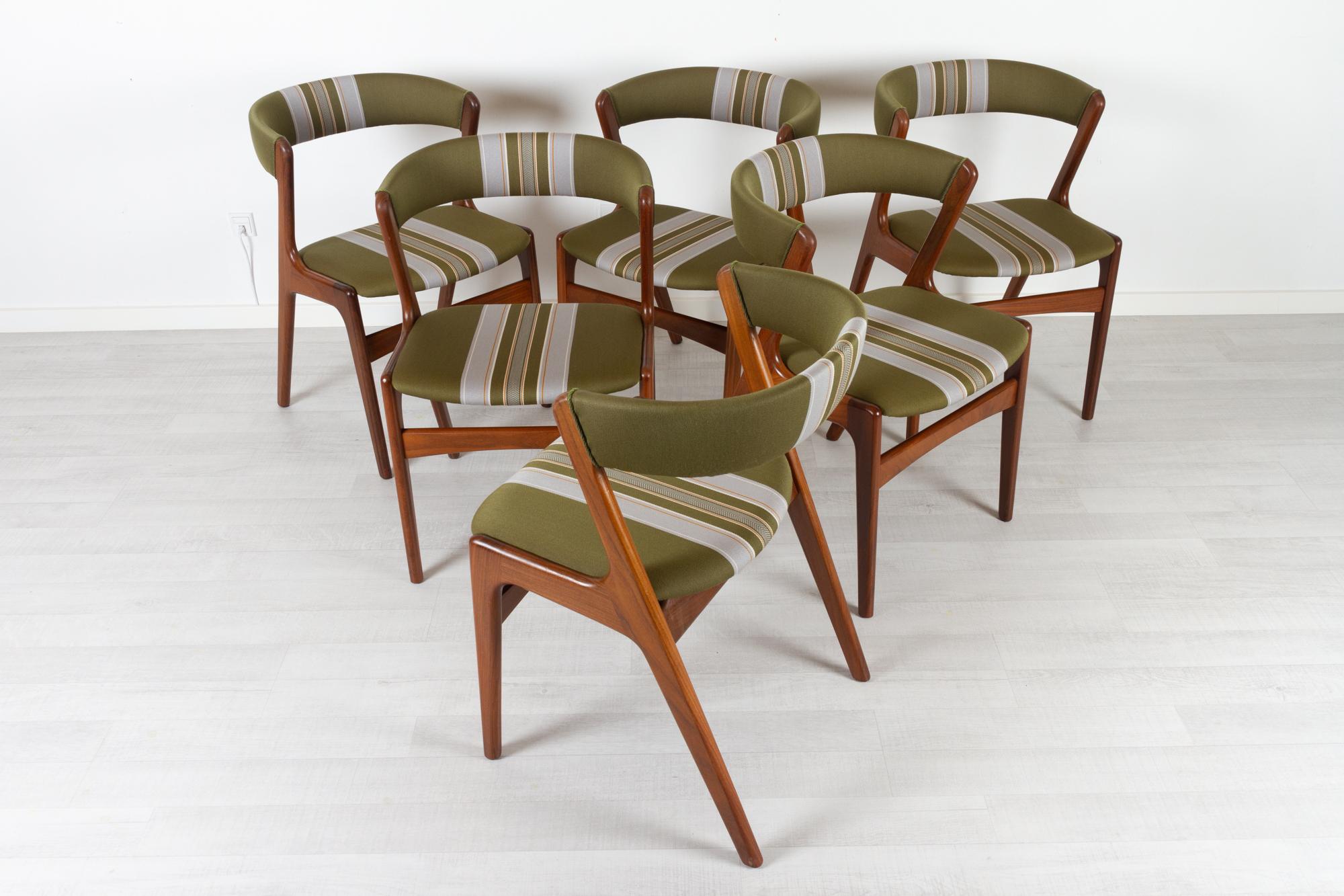 Mid-Century Modern Vintage Danish Teak Dining Chairs by Korup 1960s, Set of 6