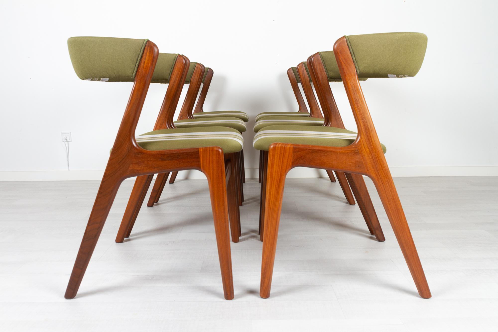 Vintage Danish Teak Dining Chairs by Korup 1960s, Set of 6 1
