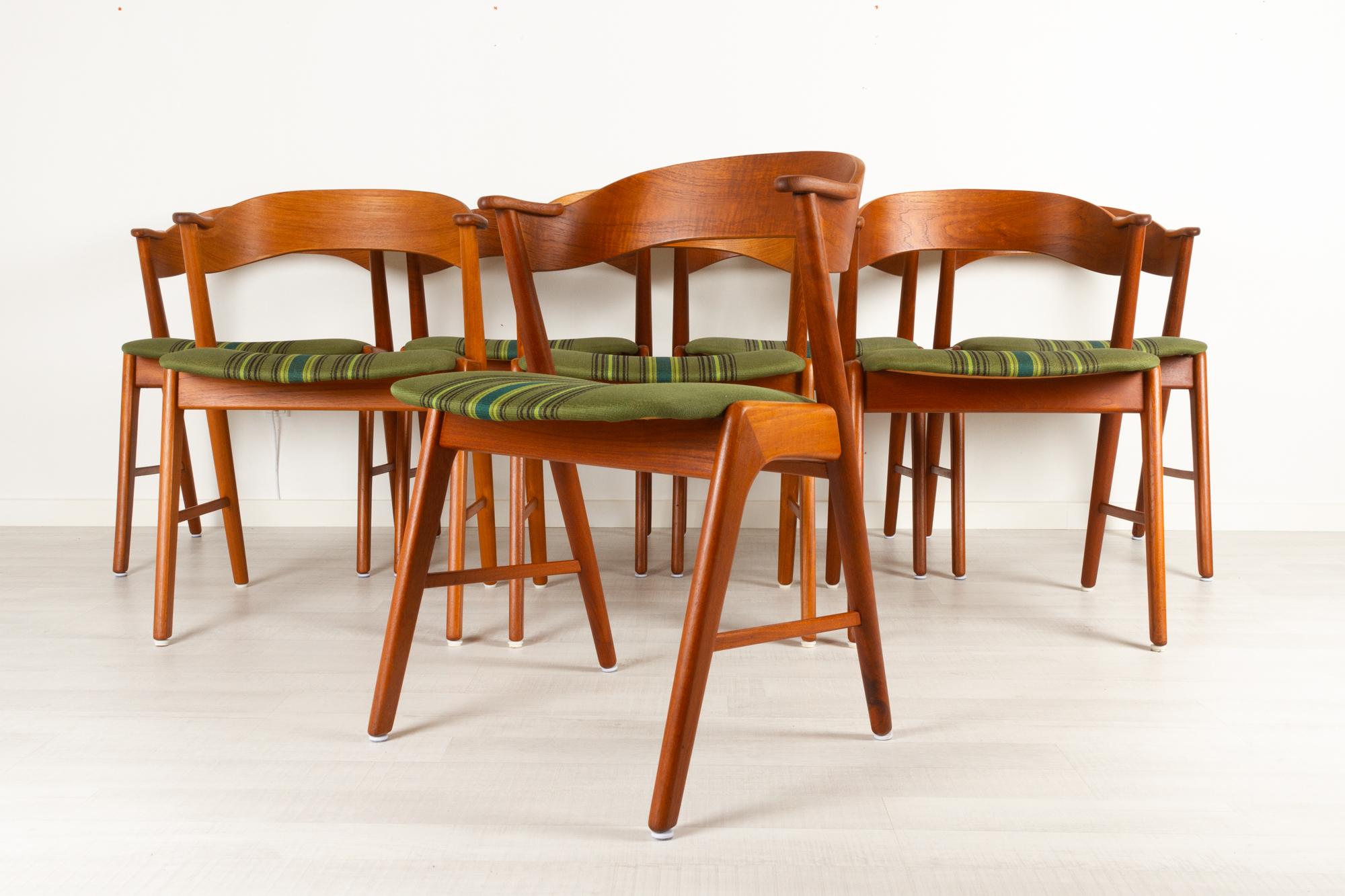 Mid-Century Modern Vintage Danish Teak Dining Chairs by Korup Stolefabrik 1960s Set of 8