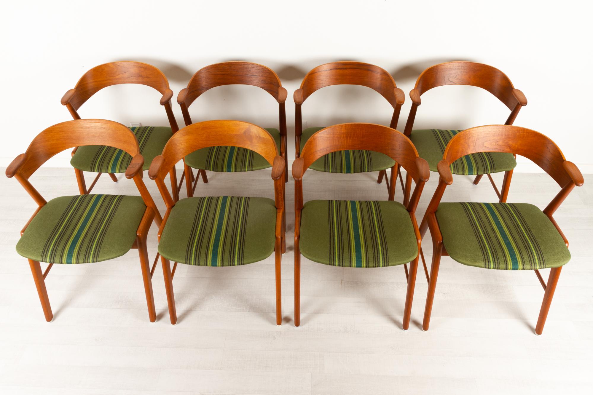 Mid-20th Century Vintage Danish Teak Dining Chairs by Korup Stolefabrik 1960s Set of 8