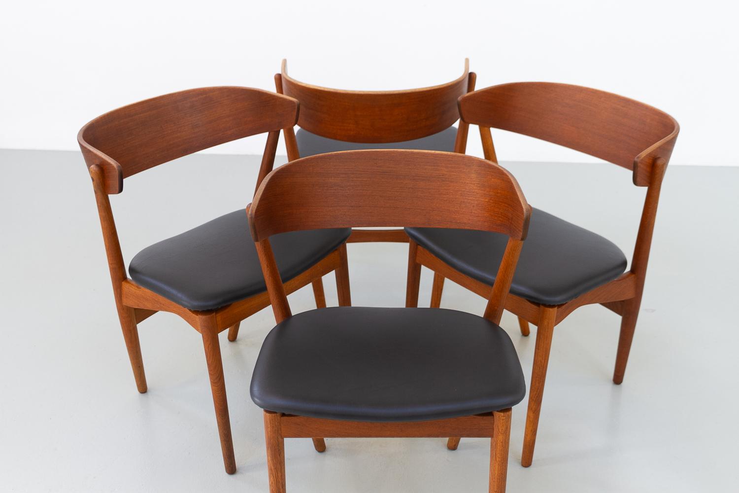 Chaises de salle à manger danoises n° 7 par Helge Sibast, années 1960, lot de 4 en vente 4