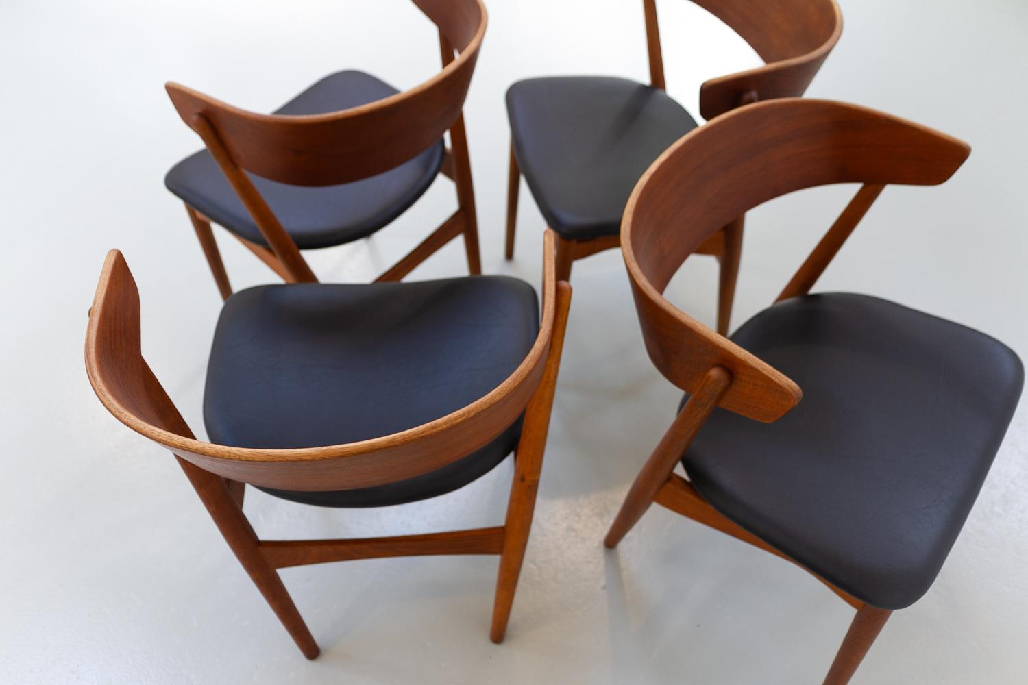Chaises de salle à manger danoises n° 7 par Helge Sibast, années 1960, lot de 4 en vente 6