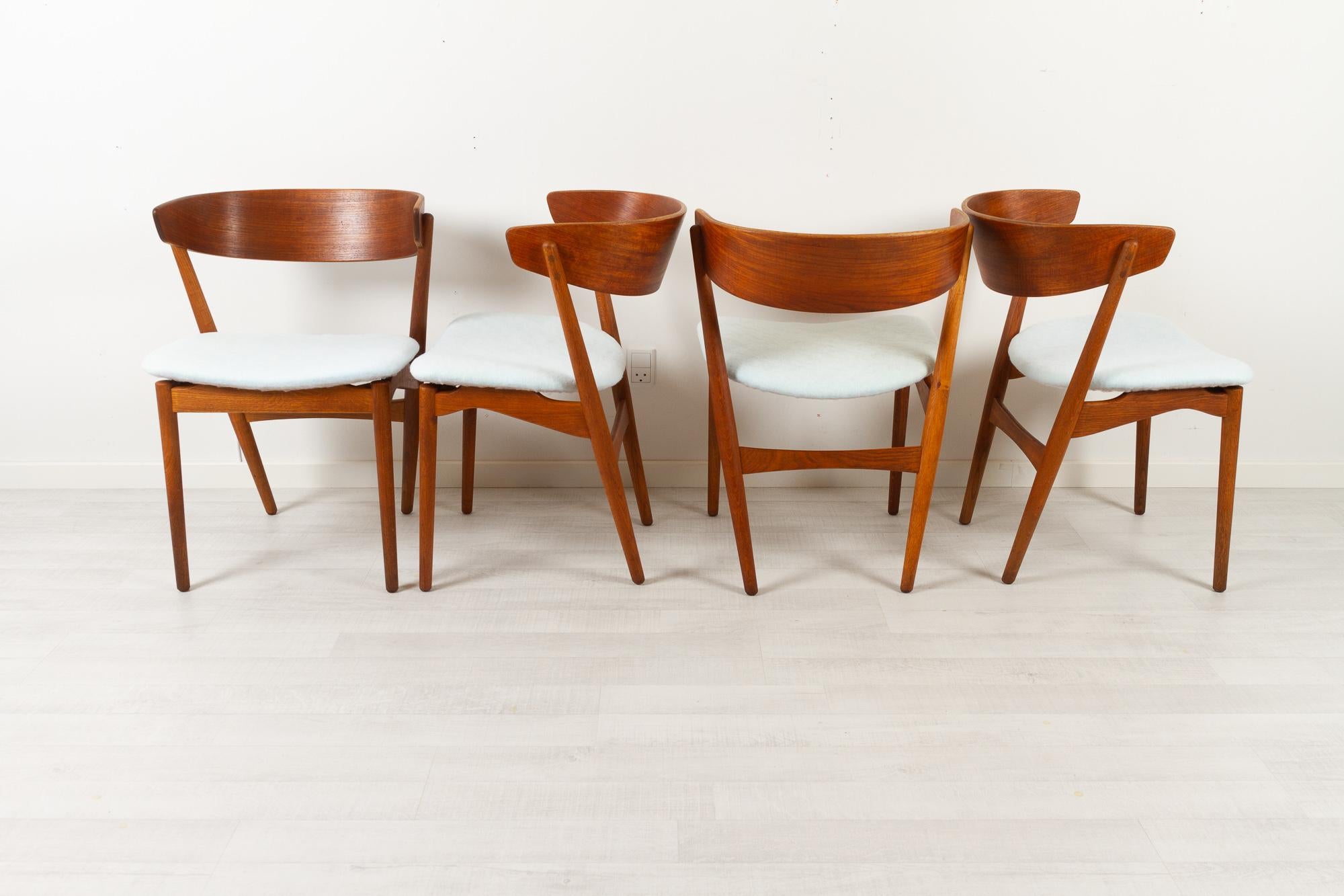 Vintage Danish Teak Dining Chairs No. 7 by Helge Sibast 1960s Set of 4 For Sale 10