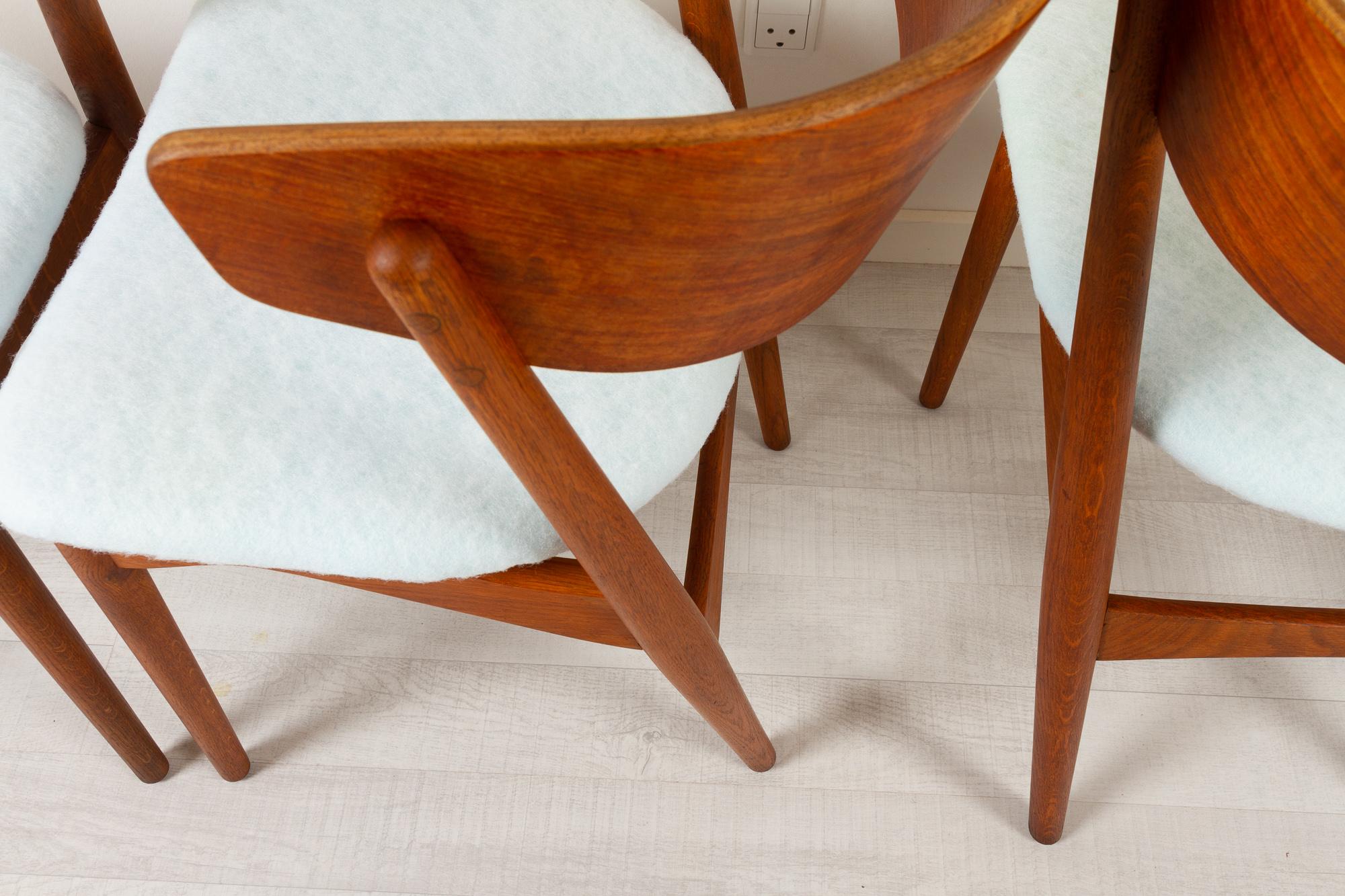 Vintage Danish Teak Dining Chairs No. 7 by Helge Sibast 1960s Set of 4 For Sale 11