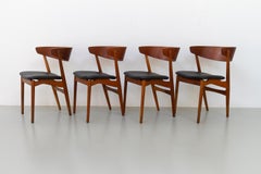 Vintage Danish Teak Dining Chairs No. 7 by Helge Sibast 1960s Set of 4