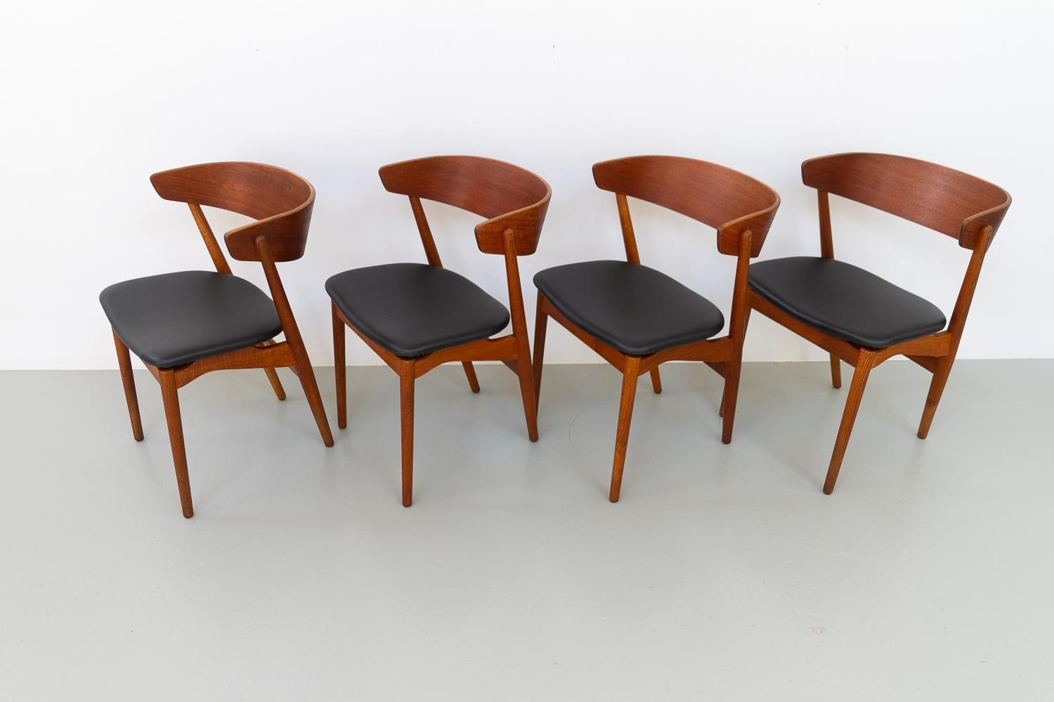 Danois Chaises de salle à manger danoises n° 7 par Helge Sibast, années 1960, lot de 4 en vente