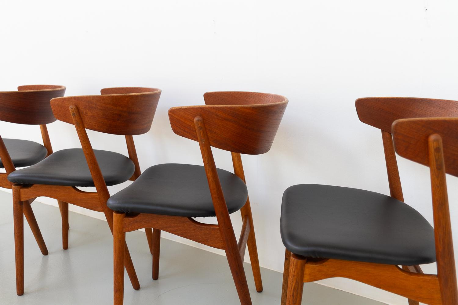 Chaises de salle à manger danoises n° 7 par Helge Sibast, années 1960, lot de 4 Bon état - En vente à Asaa, DK