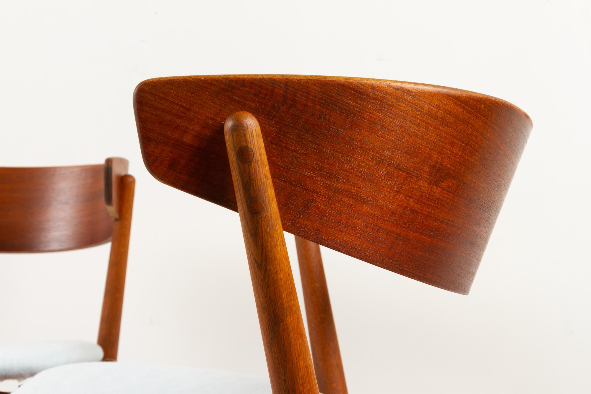 Vintage Danish Teak Dining Chairs No. 7 by Helge Sibast 1960s Set of 4 1