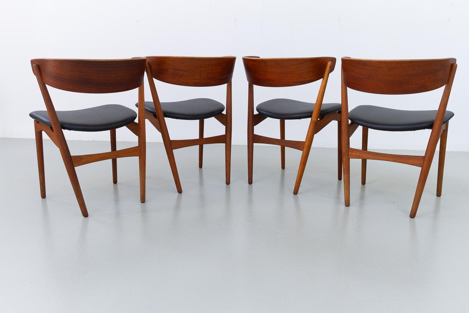 Chaises de salle à manger danoises n° 7 par Helge Sibast, années 1960, lot de 4 en vente 2