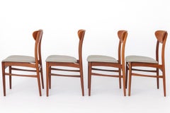Vintage Danish Teak Dining Chairs, Set of 4, 1960s Scandinavian Mid Century