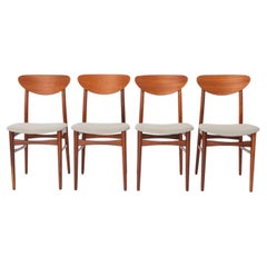 Vintage Danish Teak Dining Chairs, Set of 4, 1960s Scandinavian Mid Century