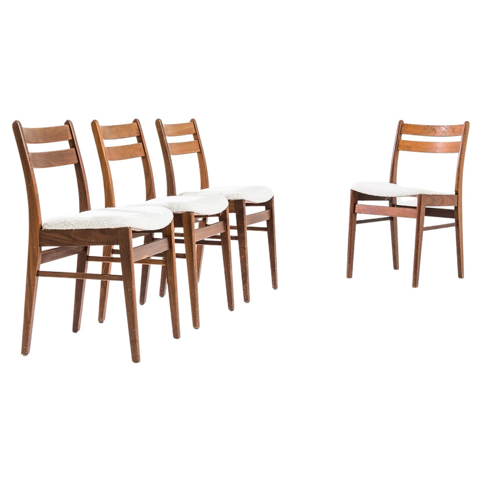 Vintage Danish Teak Dining Chairs, Set of Four