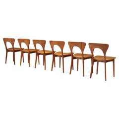 Vintage Danish Teak Dining 'Peter' Chairs by Niels Koefoed, Set of 6