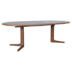 Used Danish Extendable Teak Dining Table with Pedestal Legs