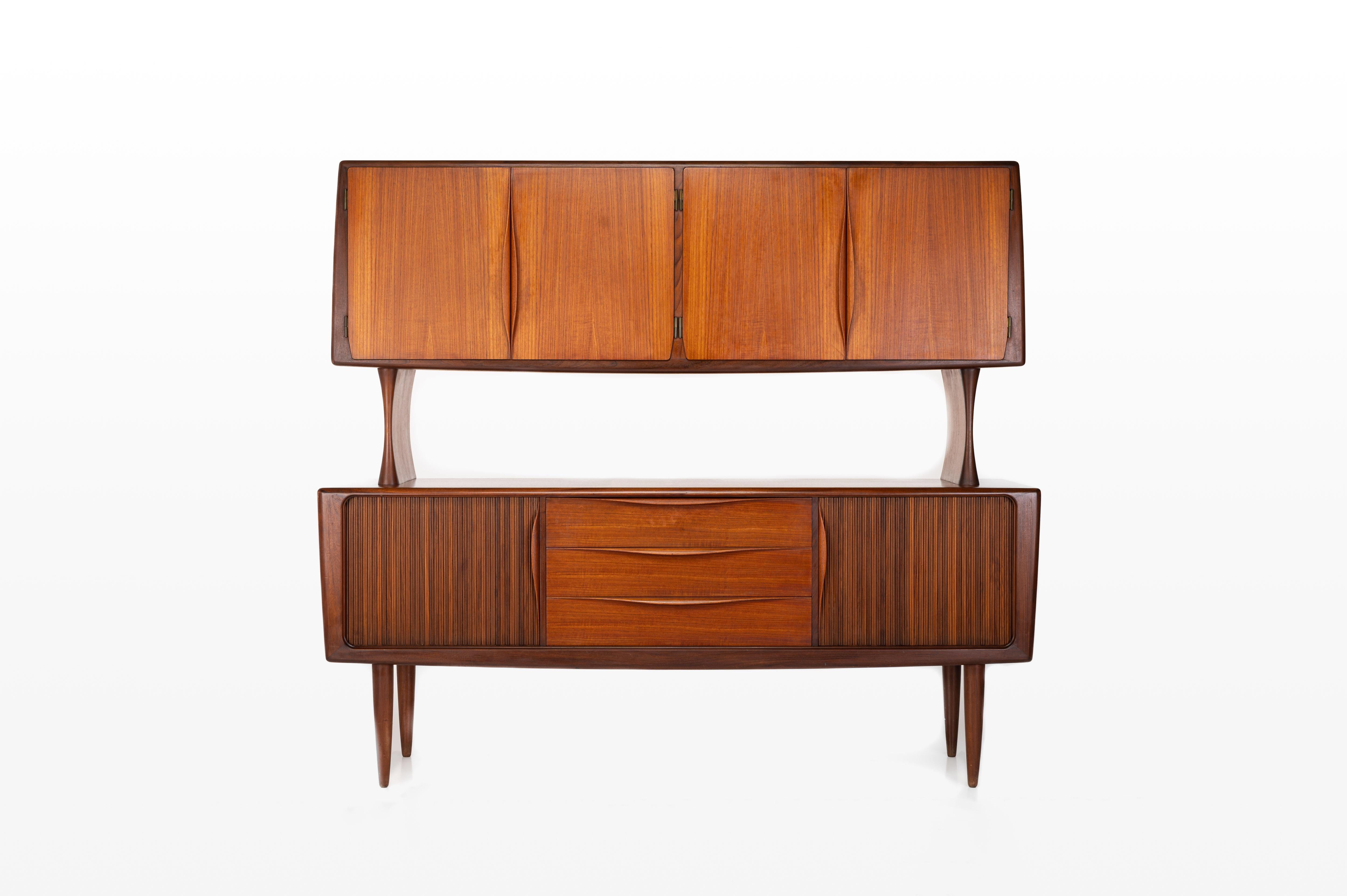 Vintage Danish Teak Double Buffet Sideboard, 1960s at 1stDibs