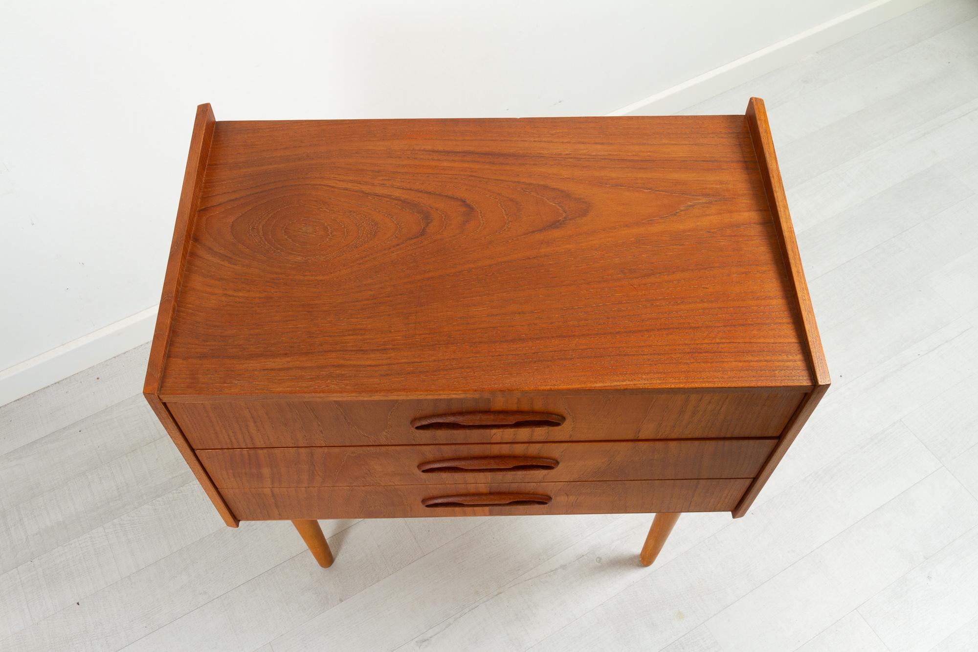 Mid-20th Century Vintage Danish Teak Dresser 1960s For Sale