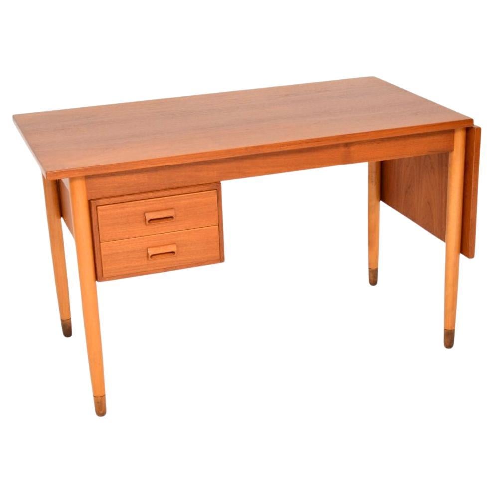 Vintage Danish Teak Drop Leaf Desk by Borge Mogensen