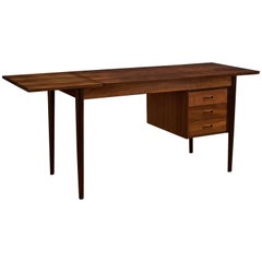 Vintage Danish Teak Drop-Leaf Desk