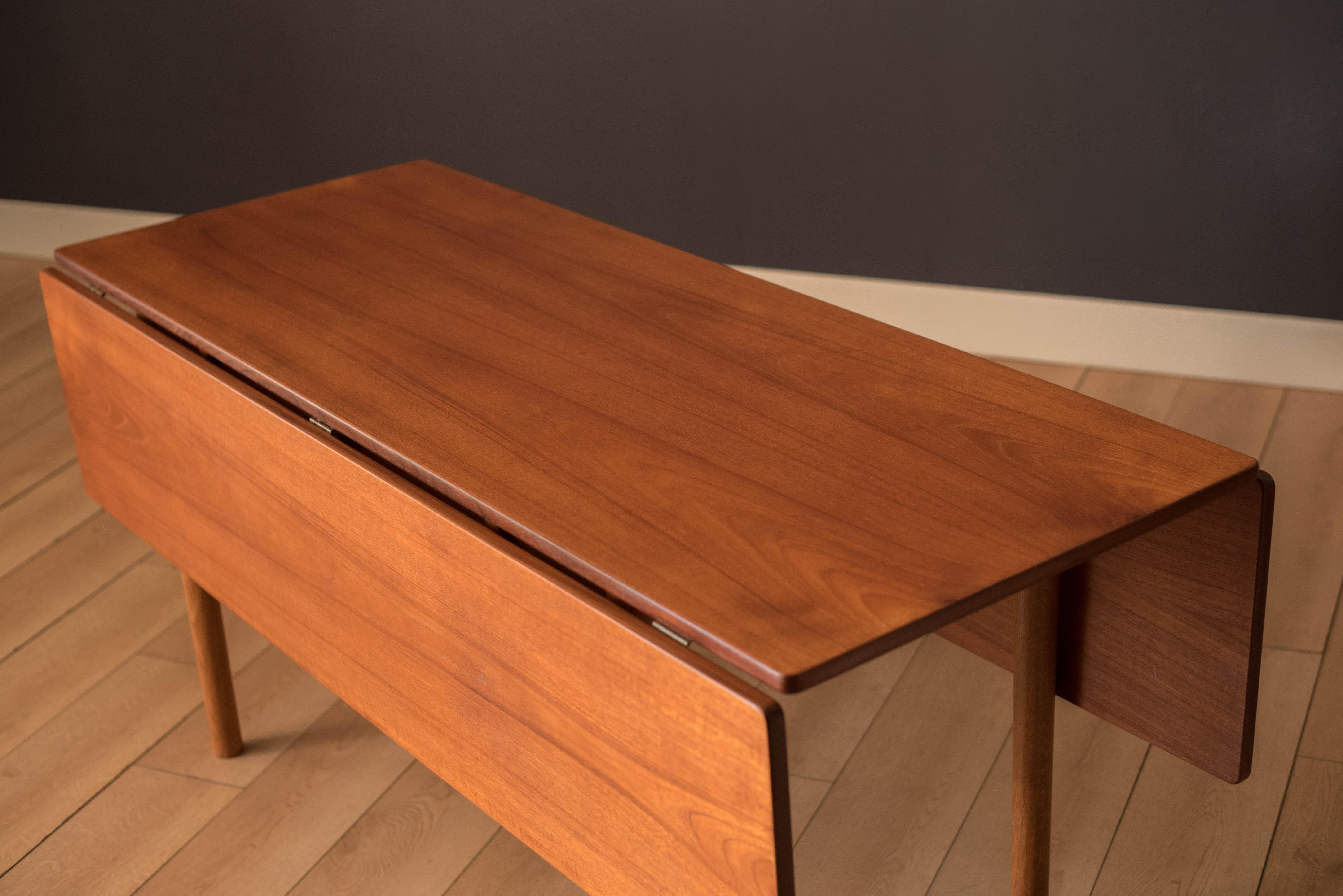 Vintage Danish Teak Drop Leaf Extension Dining Table by Borge Mogensen 3