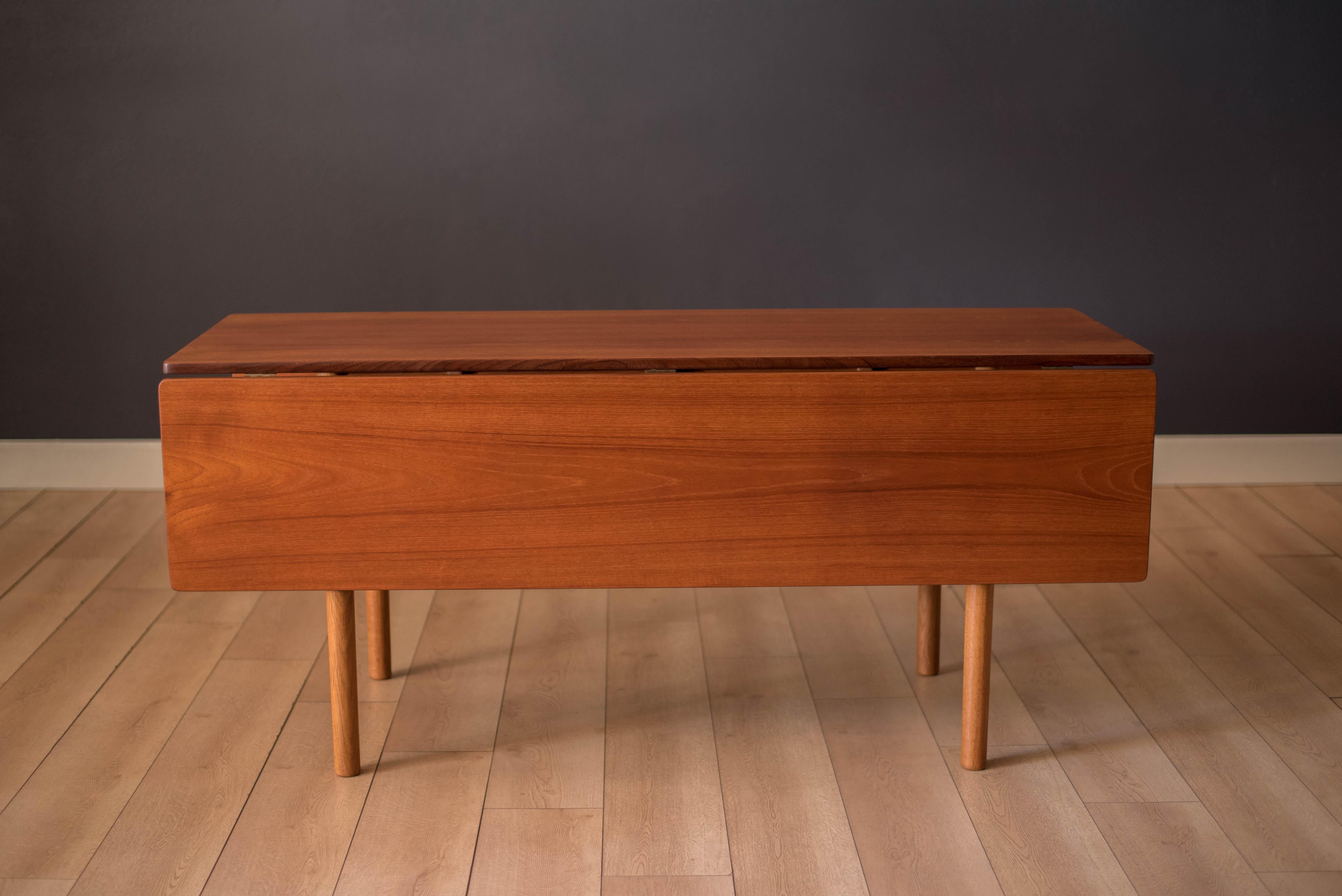 drop leaf teak table vintage