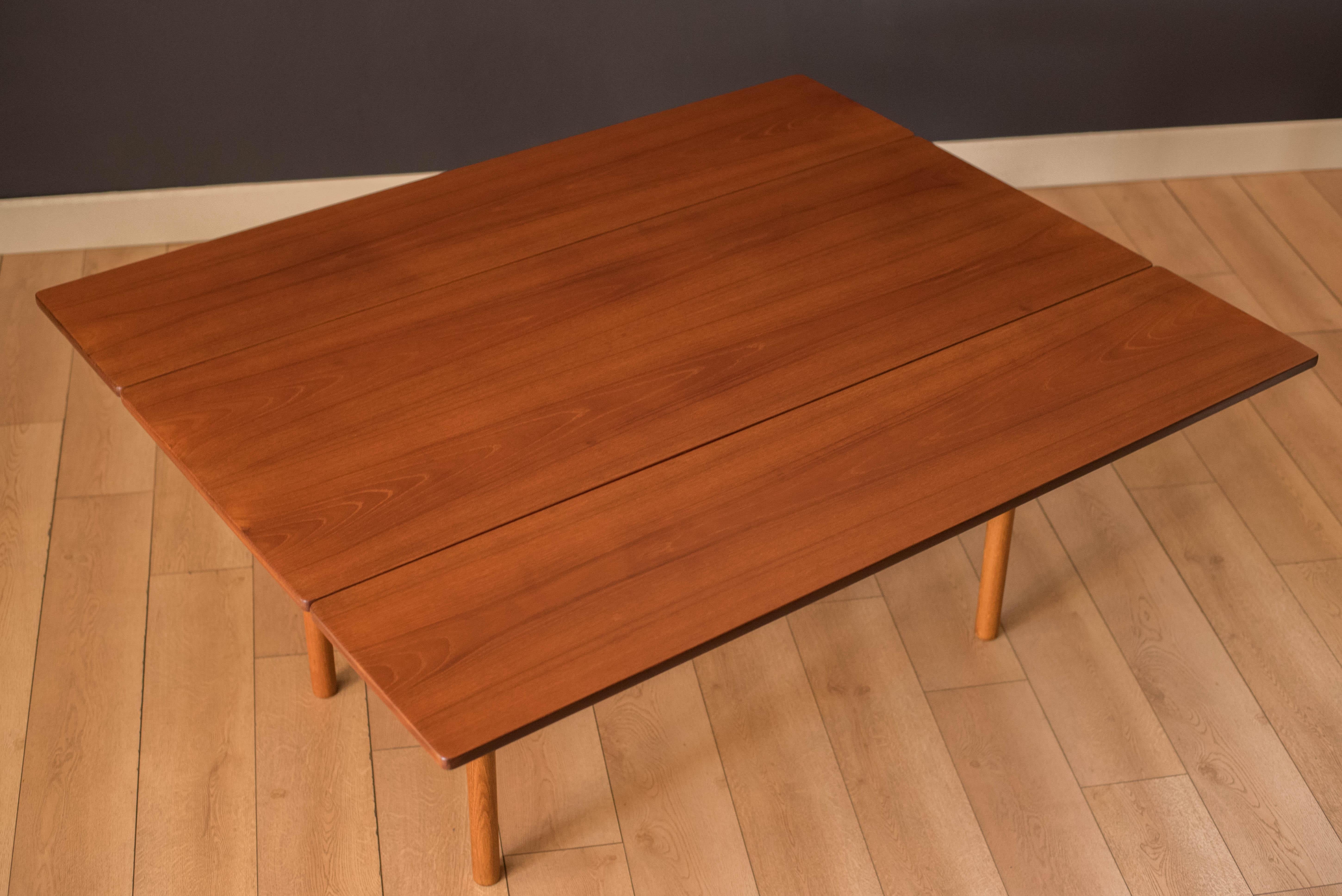 Mid-20th Century Vintage Danish Teak Drop Leaf Extension Dining Table by Borge Mogensen