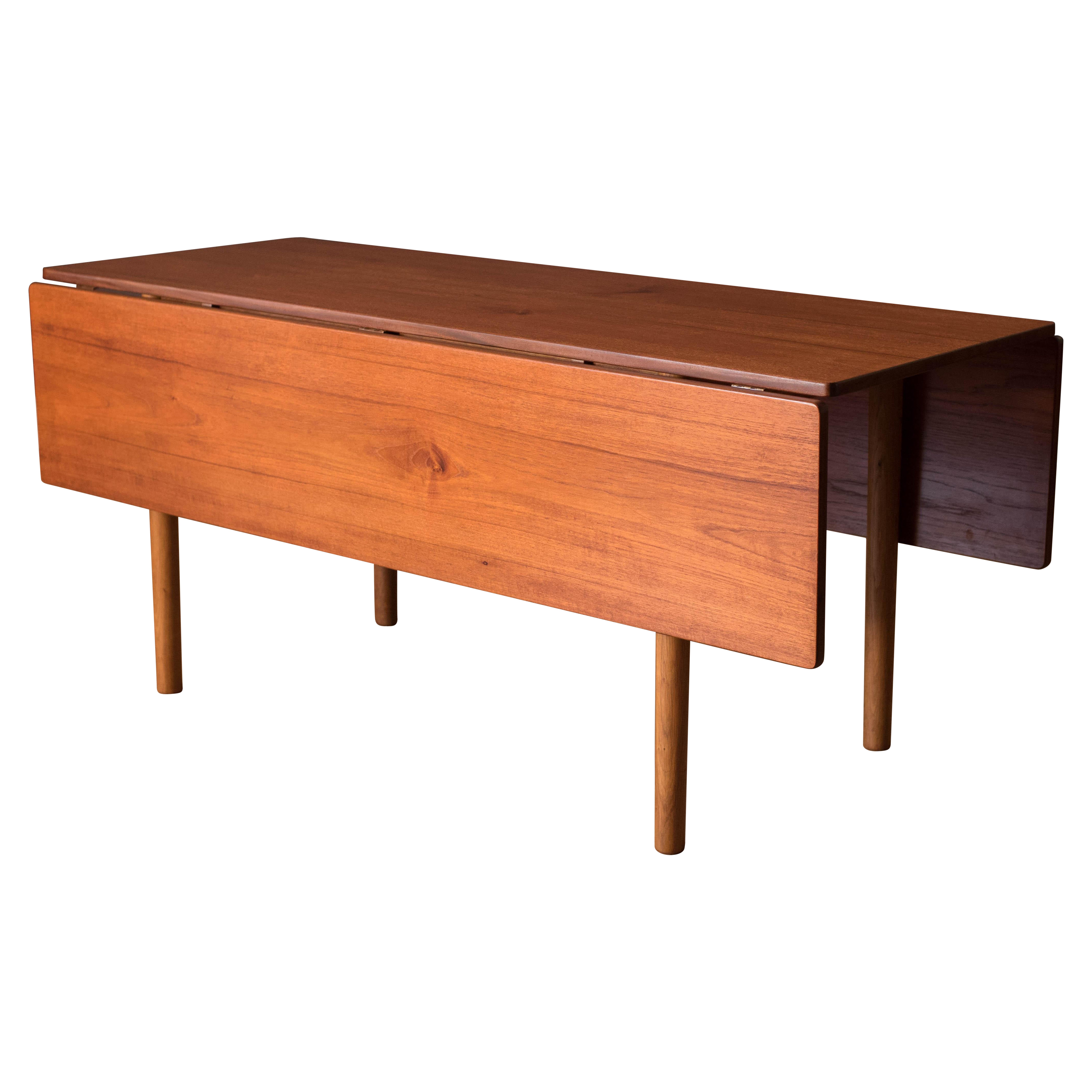 Vintage Danish Teak Drop Leaf Extension Dining Table by Borge Mogensen