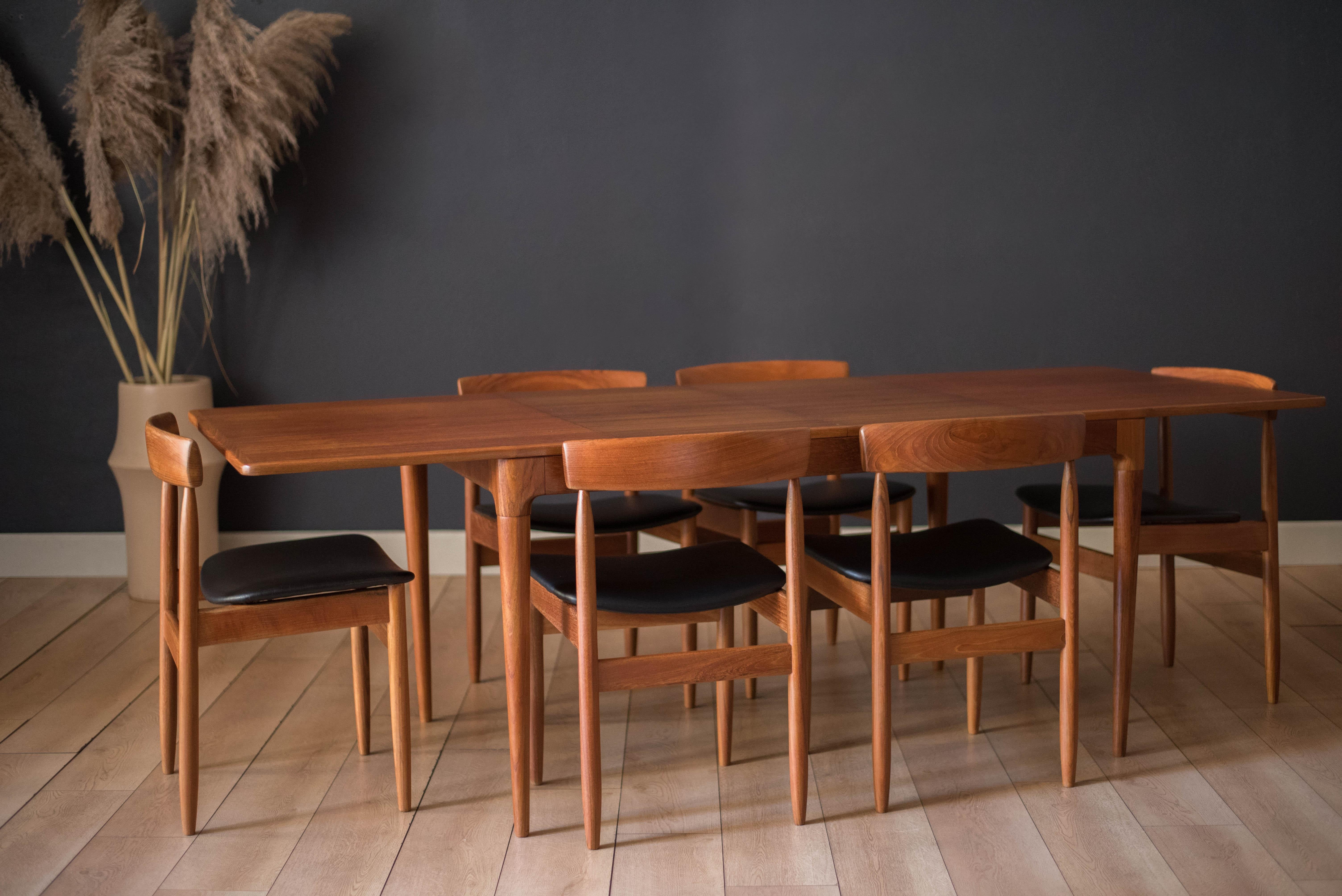 Scandinavian Modern Vintage Danish Teak Extension Dining Table by Arne Hovmand-Olsen for Mogens Kold
