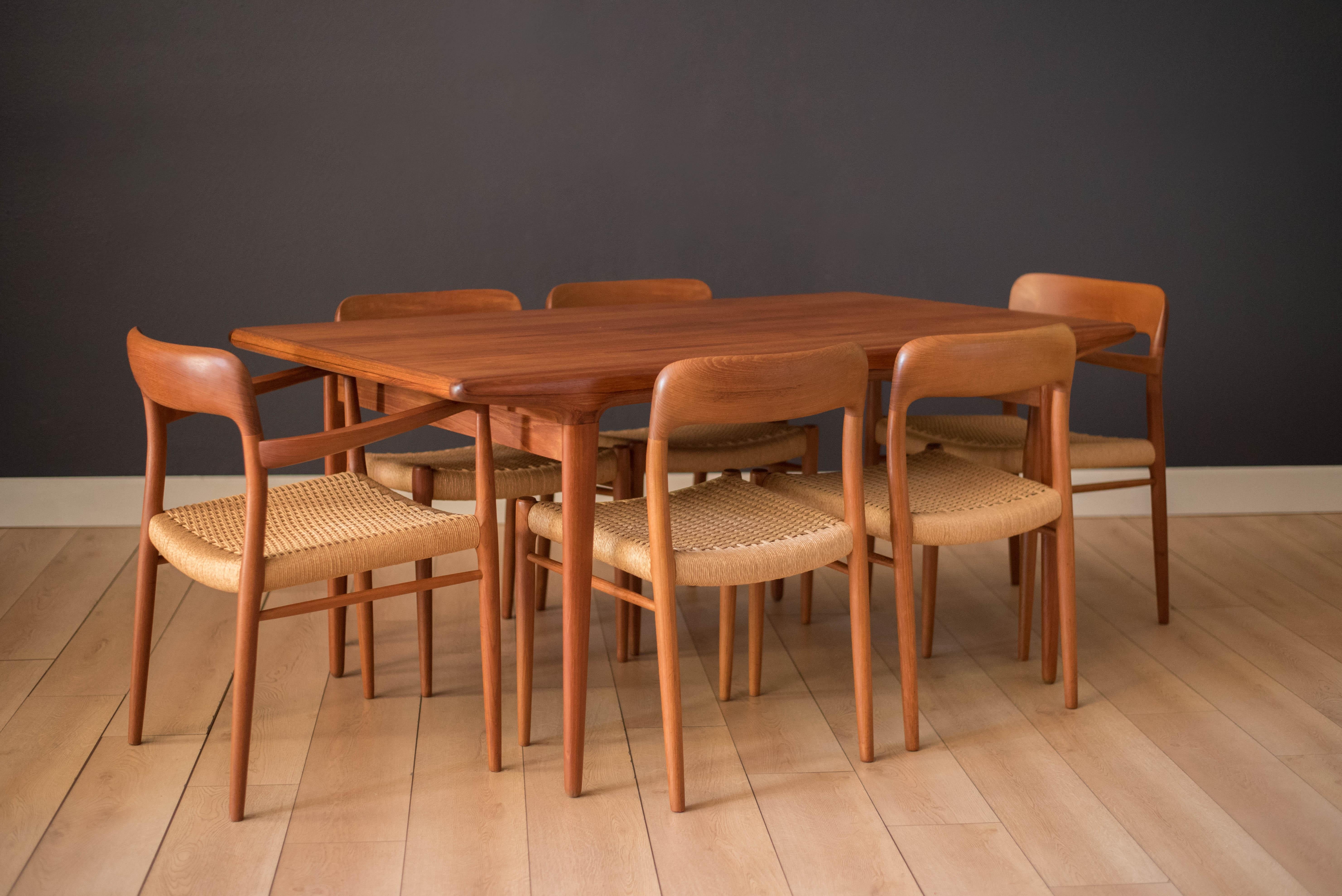 Scandinavian Modern Vintage Danish Teak Extension Niels Moller Dining Table