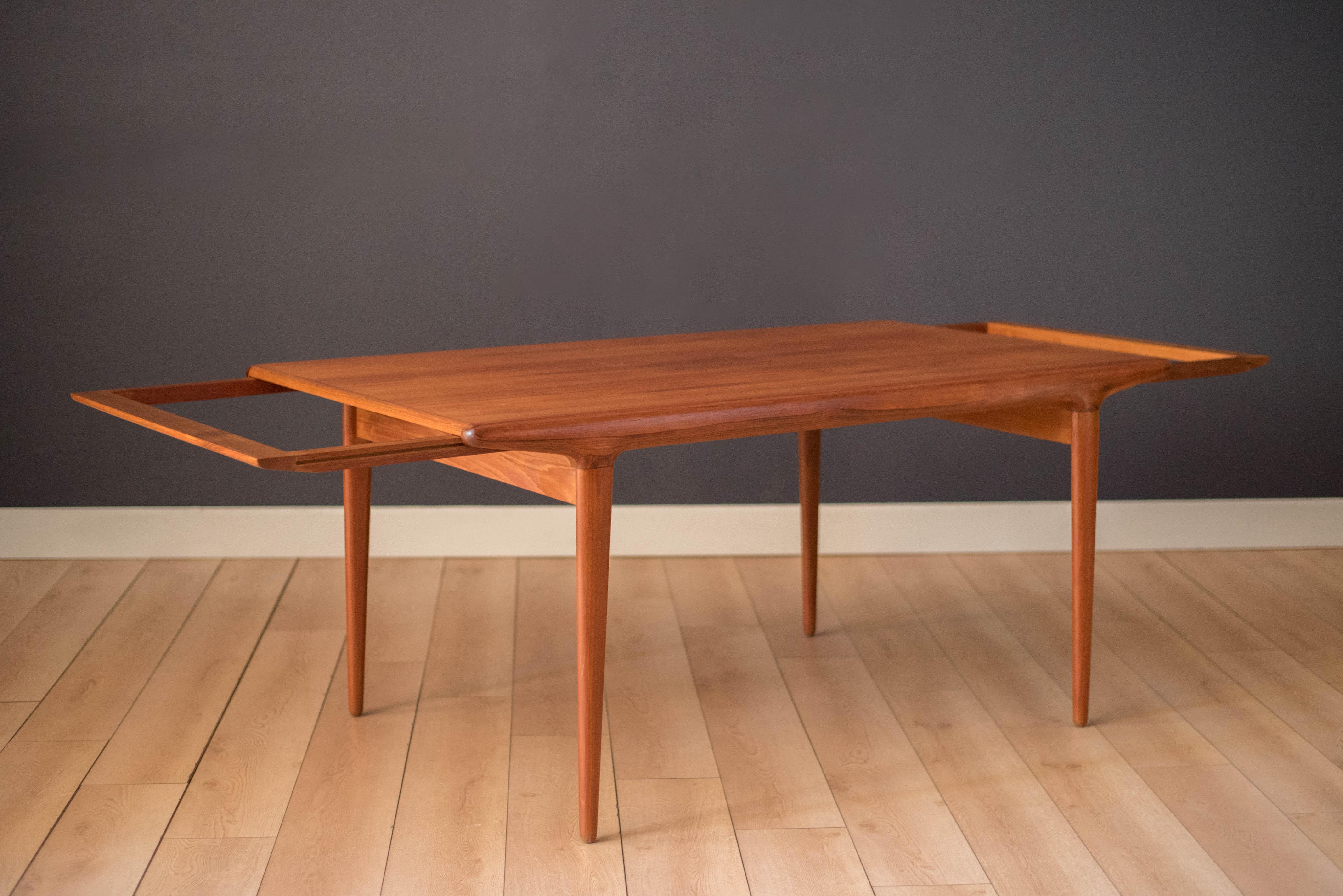 Vintage Danish Teak Extension Niels Moller Dining Table In Good Condition In San Jose, CA