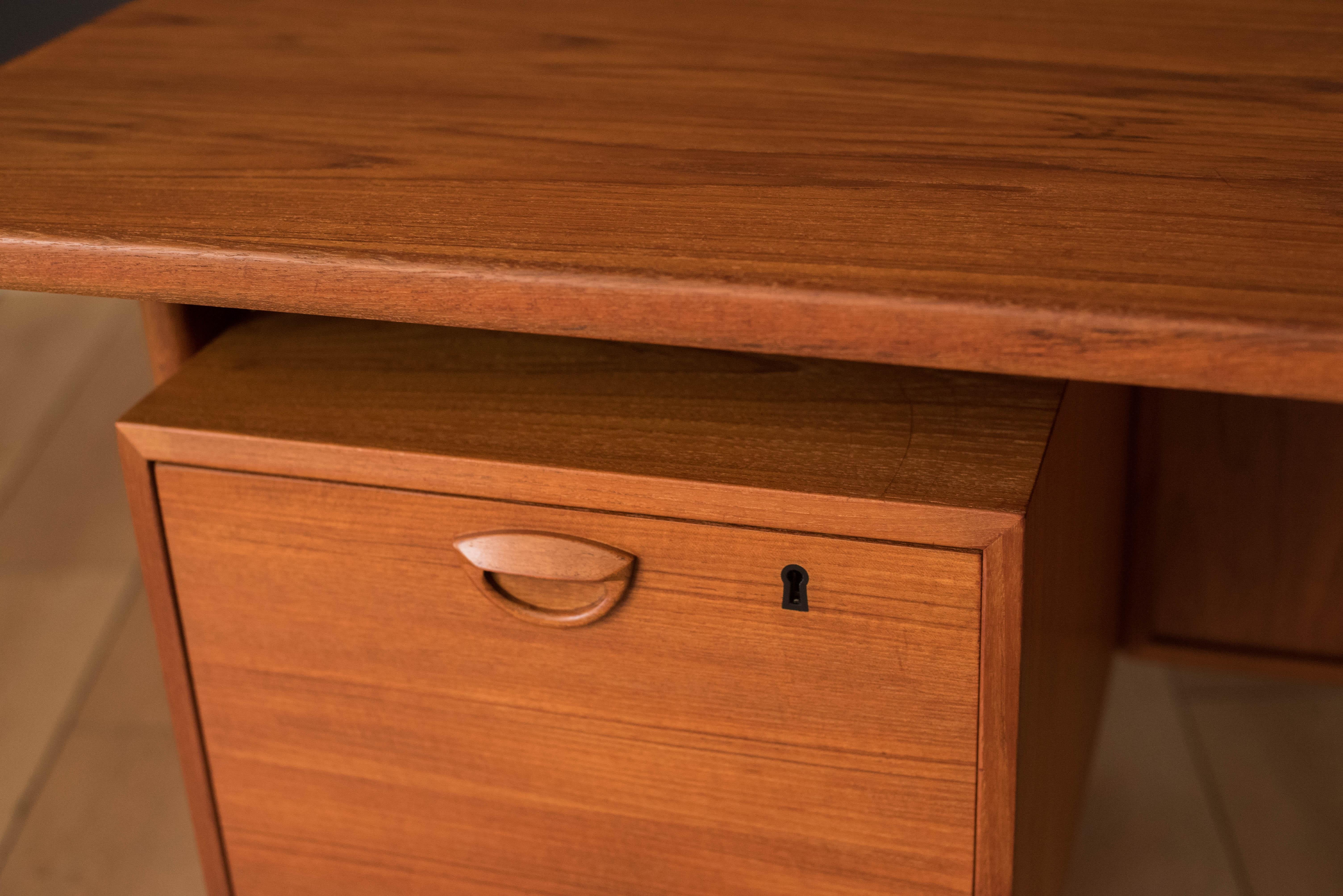 Vintage Danish Teak Floating Executive Desk by Kai Kristiansen 11