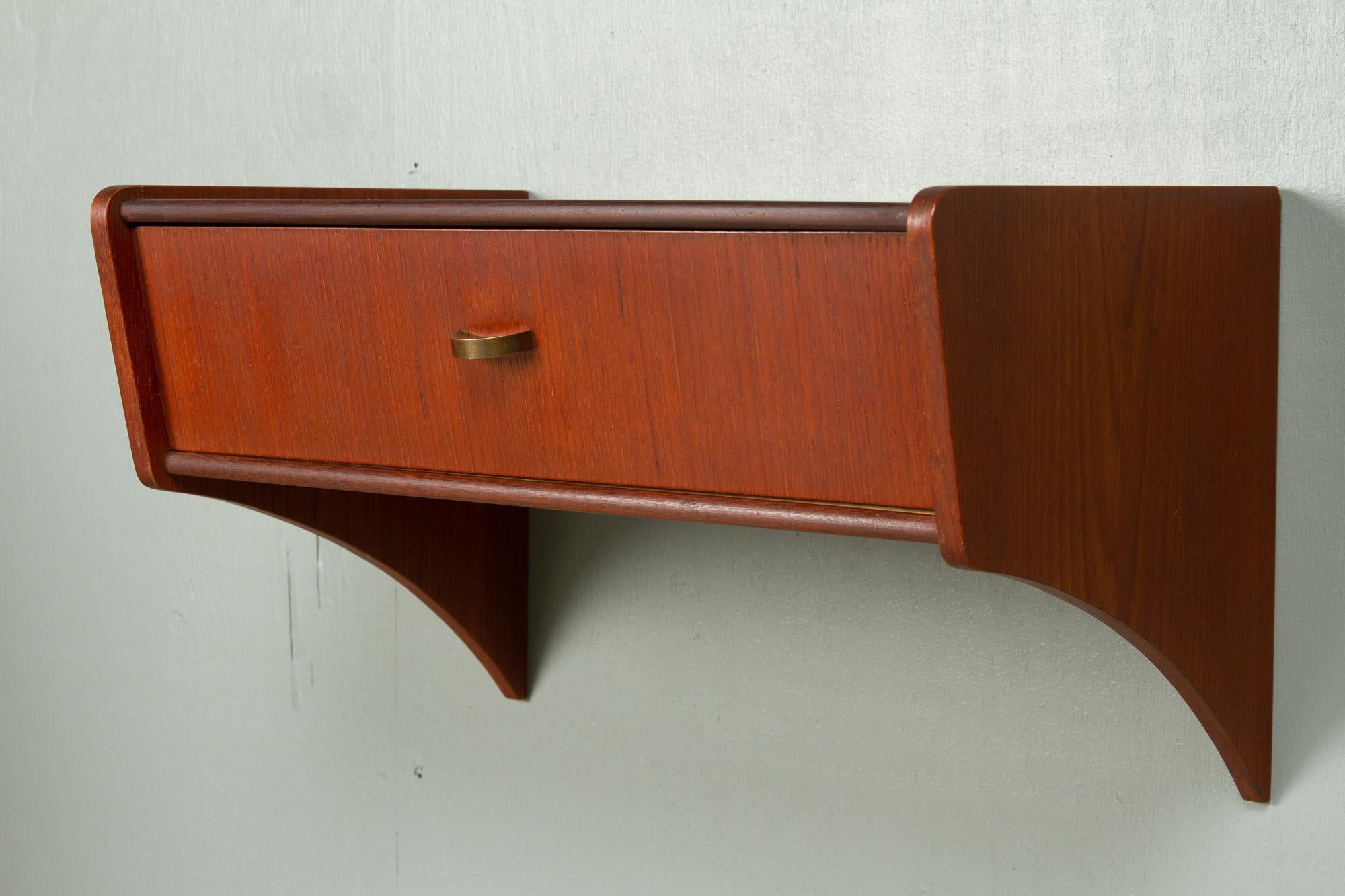 Mid-Century Modern Vintage Danish Teak Floating Shelf, 1960s.