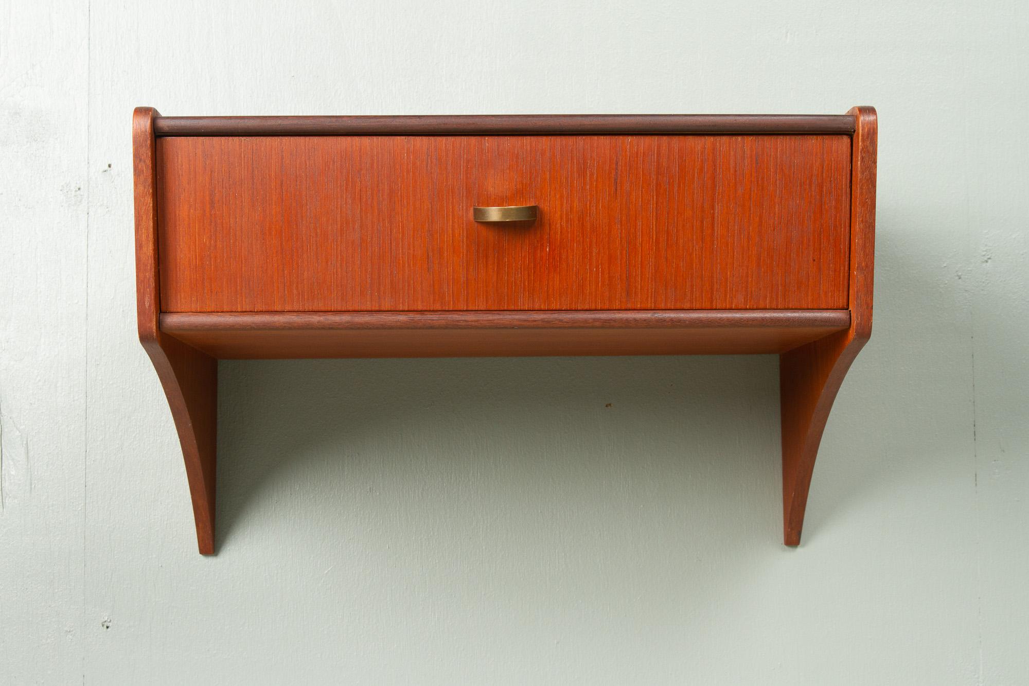 Vintage Danish Teak Floating Shelf, 1960s. For Sale 4