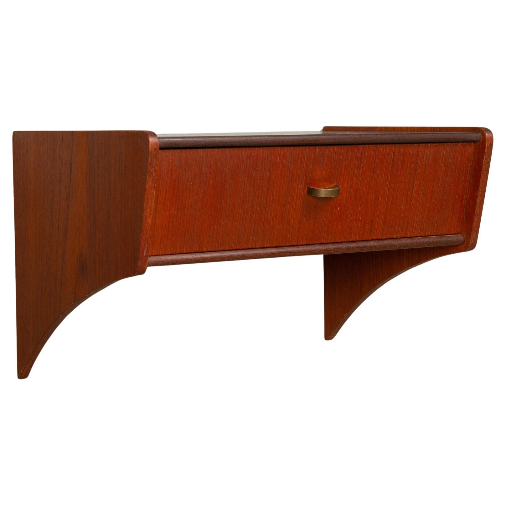 Vintage Danish Teak Floating Shelf, 1960s. For Sale