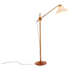 Lampada da terra danese vintage in teak di Domus  1970s