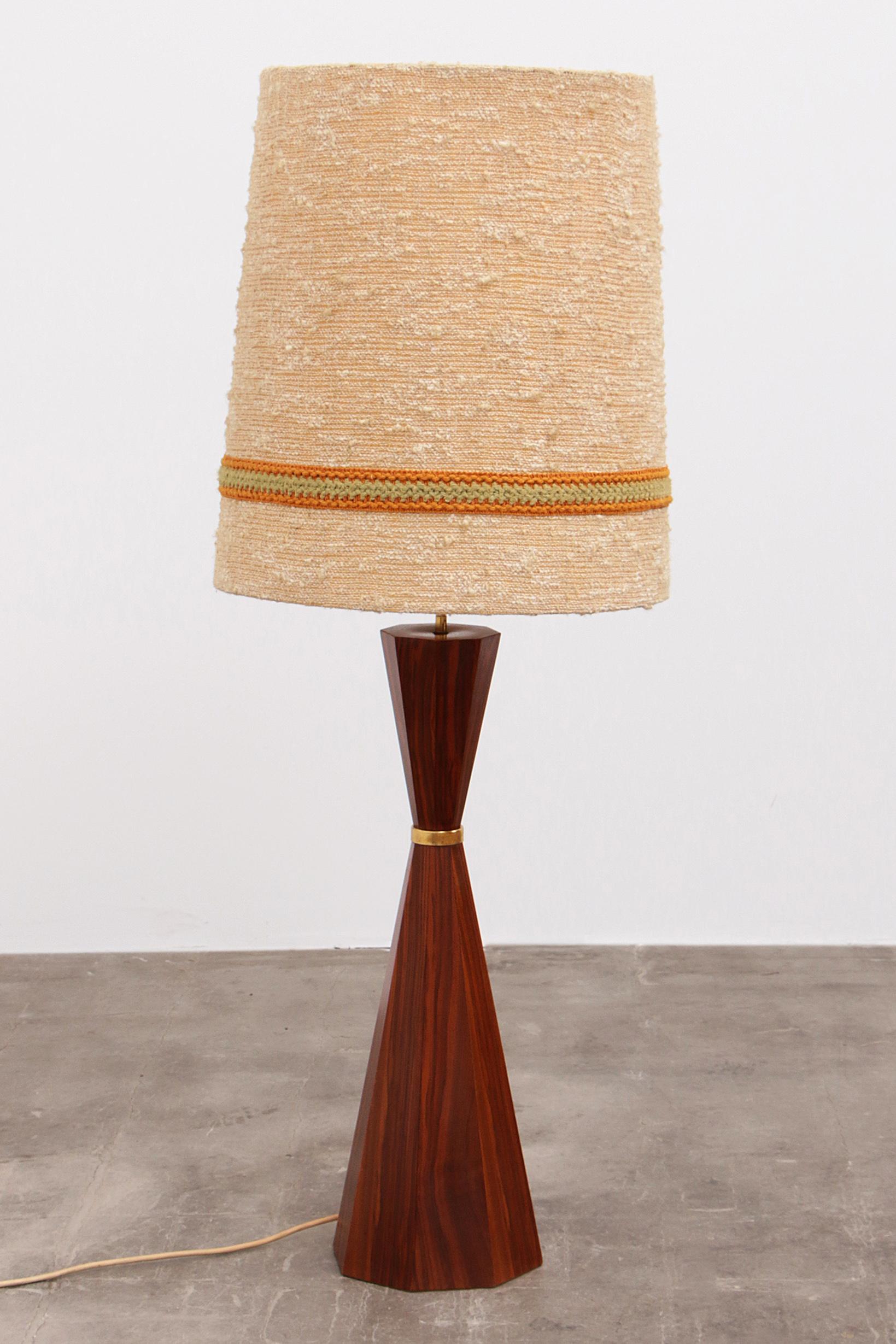 Mid-Century Modern Vintage Danish Teak Floor Lamp with Original Shade - 1960s For Sale