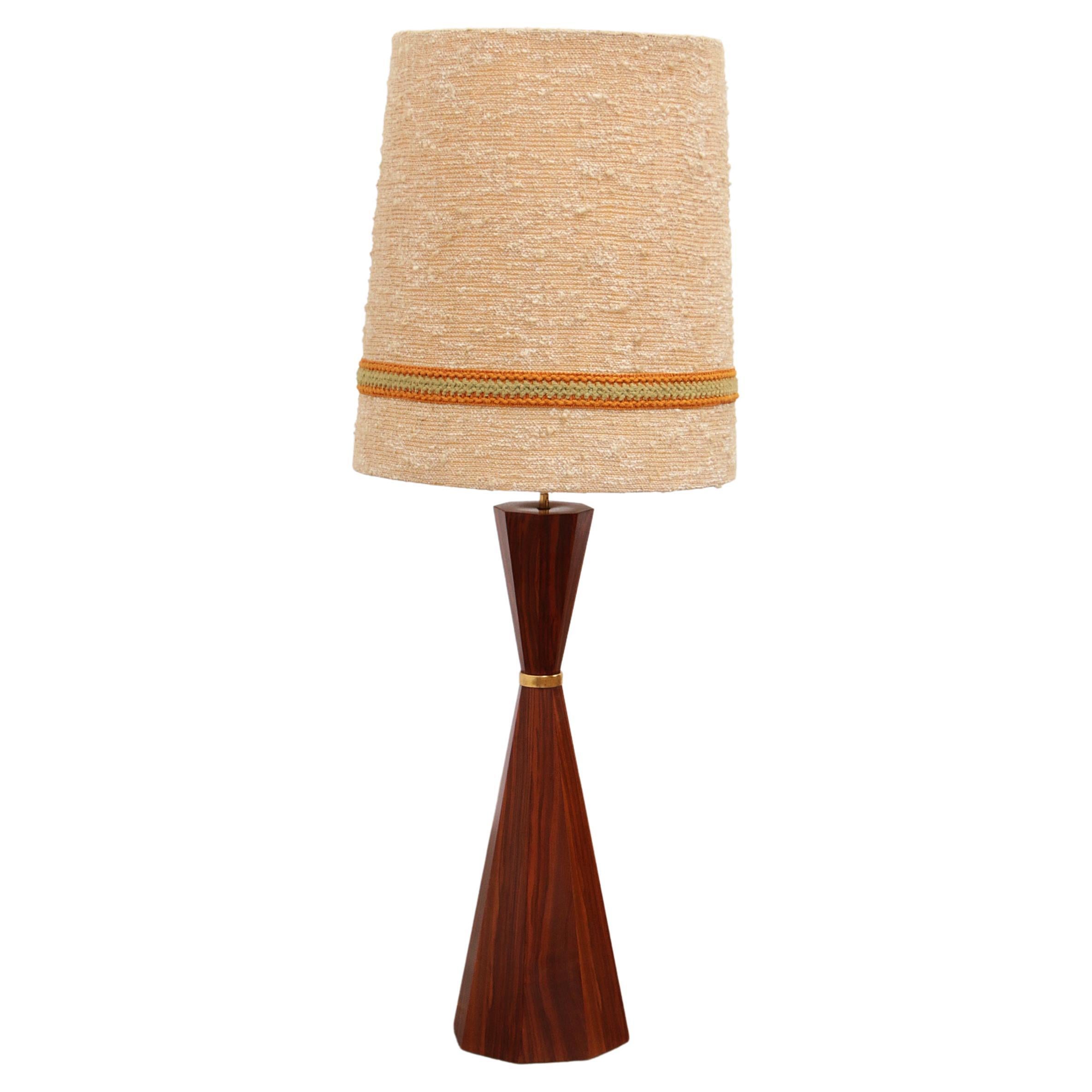 Vintage Danish Teak Floor Lamp with Original Shade - 1960s For Sale