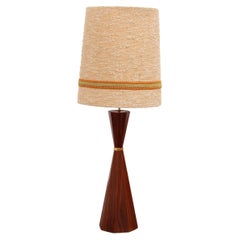 Dänische Vintage-Stehlampe aus Teakholz mit Original-Schirm - 1960er Jahre